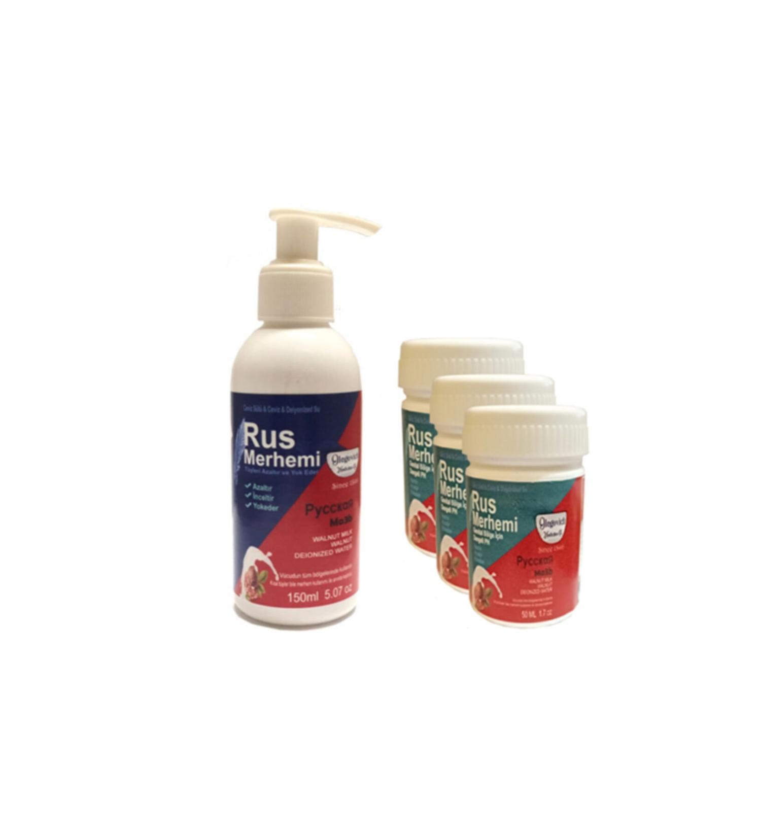 Olegovich Medicine Russian Ointment Hair Removal Cream Ointment 150 Ml 1 Piece + Russian Ointment Genital Area Cream 50 Ml 3 Pieces - Buy Online on GoSupps.com