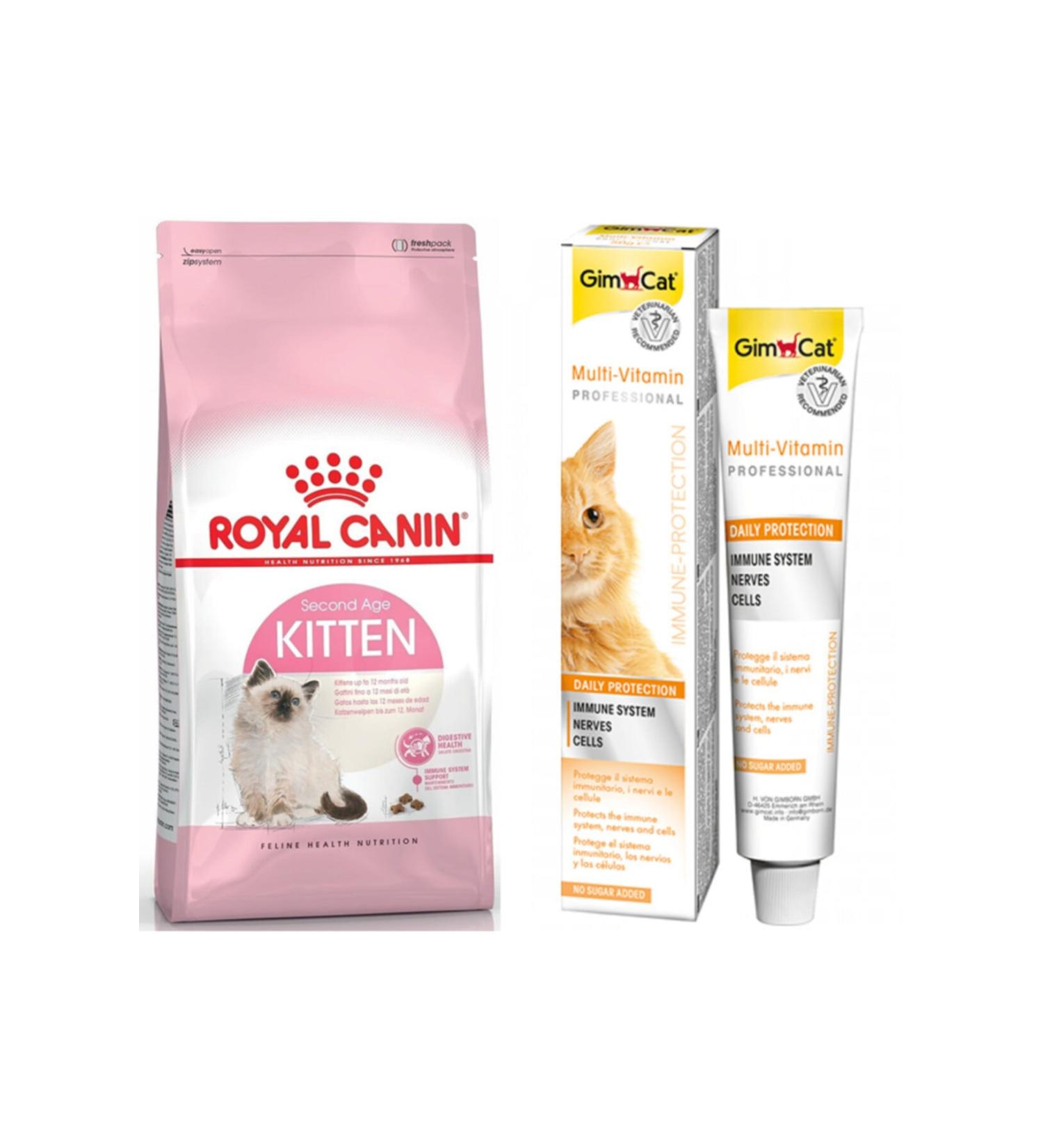 Royal Canin Kitten Kitten Cat Food 2 Kg + Gimcat Multivitamin Cat Reward 20 Gr (original)