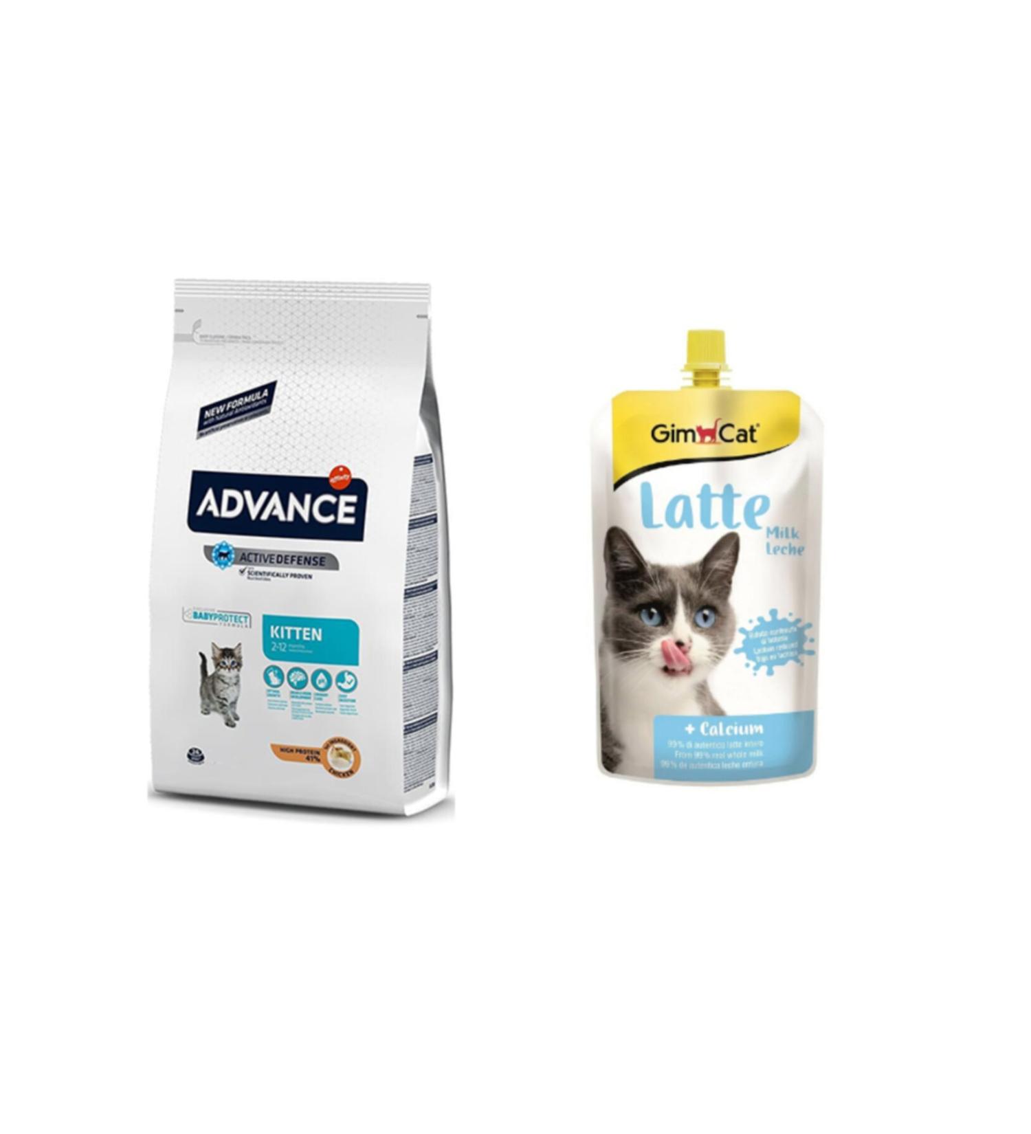 Advance Kitten Cat Food 3 Kg + Gimcat Latte Cat Milk 150 Gr (original)