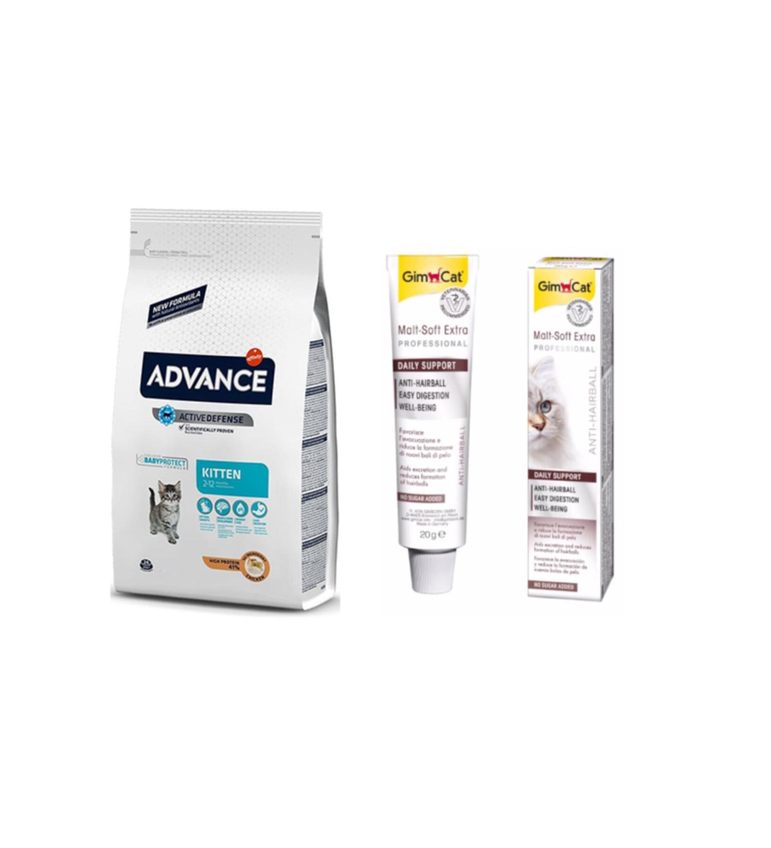 Advance Kitten Cat Food 1.5 Kg + Gimcat Cat Malt 20 Gr (original)