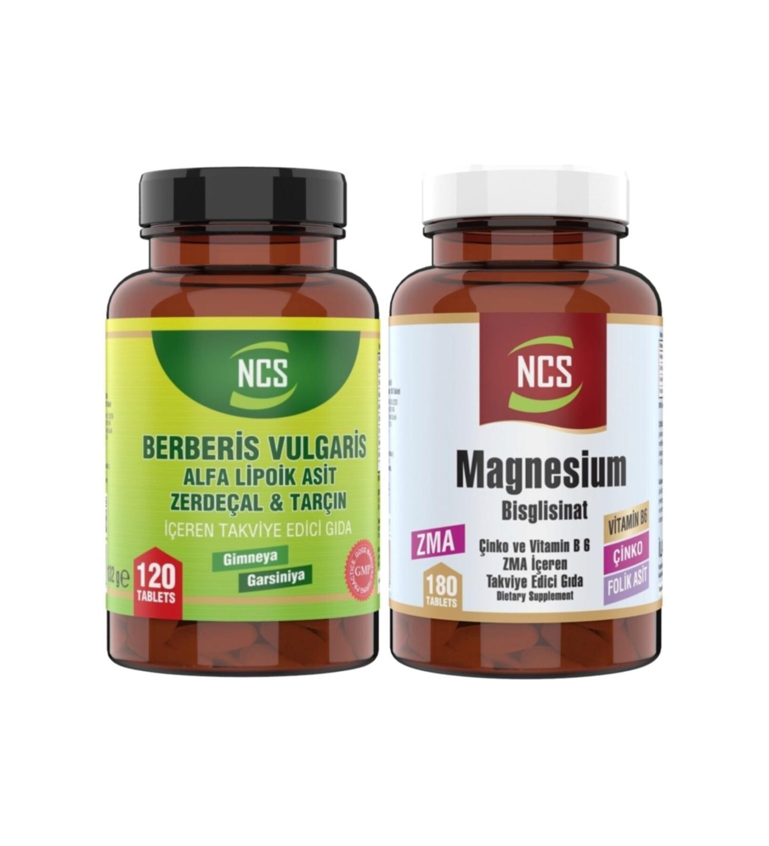 Ncs Berberis Vulgaris 120 Tablets Zma Magnesium Bisglycinate 180 Tablets Zinc Vitamin B6 Folic Acid - Buy Online on GoSupps.com