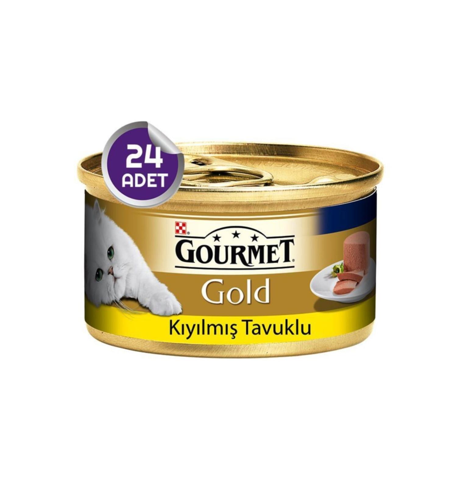Gourmet Gold Canned Cat Food with Minced Chicken 85 Gr 24 Pieces