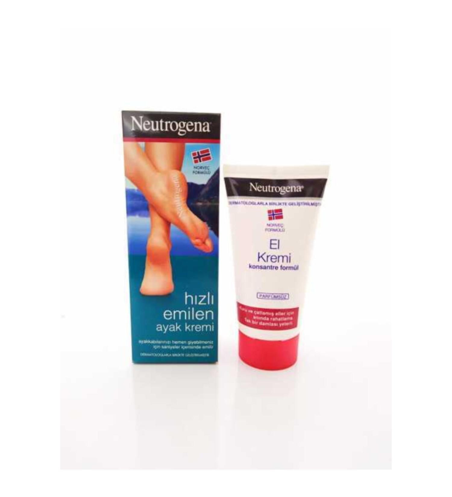 Neutrogena Fast Absorbing Foot Cream 100 Ml + Unscented Hand Cream 75 Ml