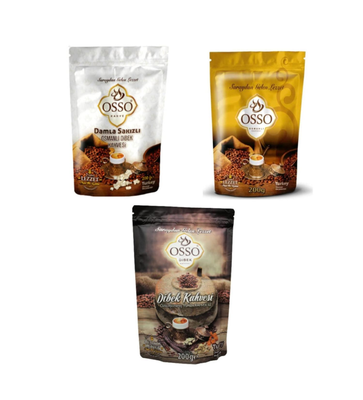 Osso Ottoman Coffee 200 Gr + Dibek Coffee 200 Gr + Mastic Coffee 200 Gr