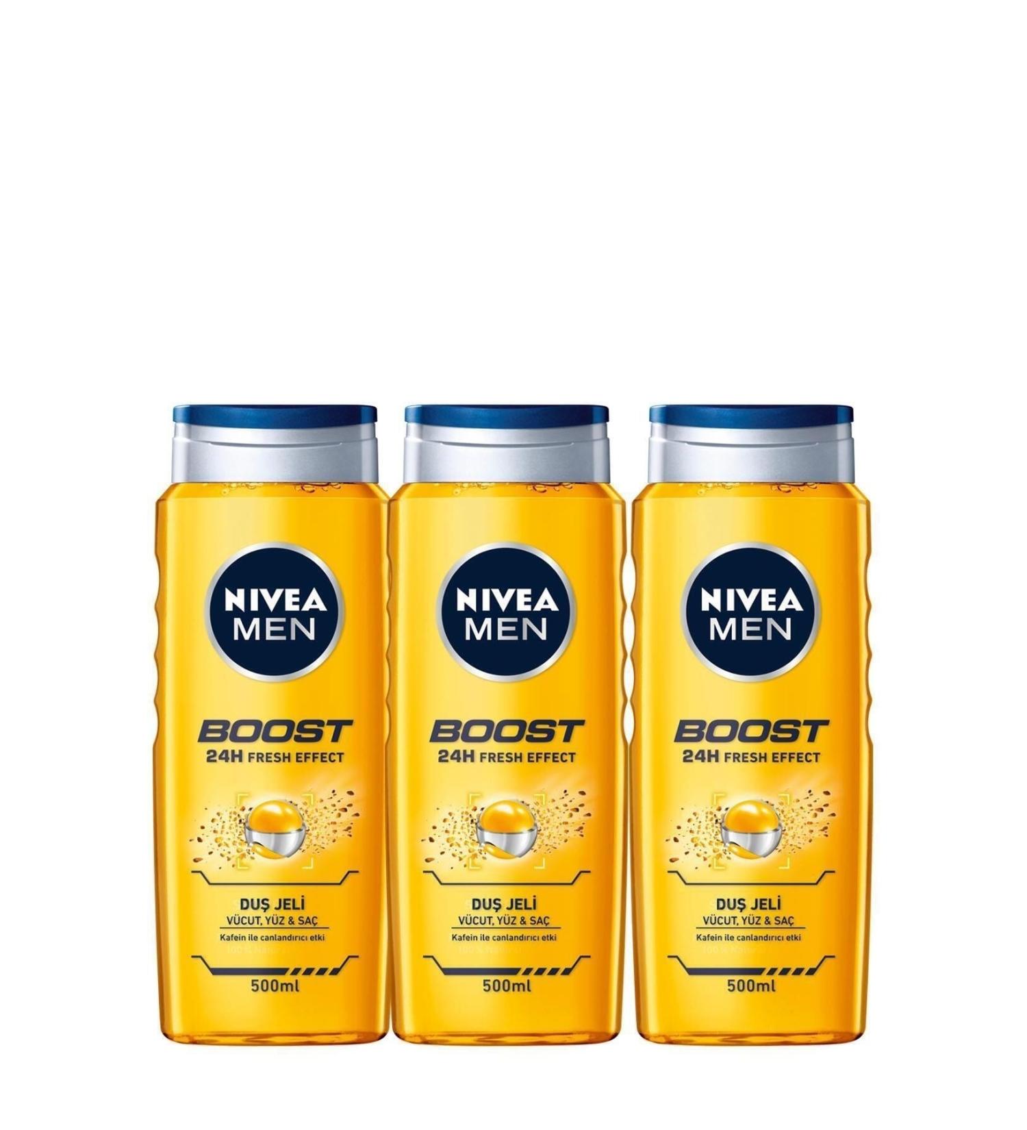 NIVEA Men's Special Men Boost Refreshing Shower Gel 500 Ml X3