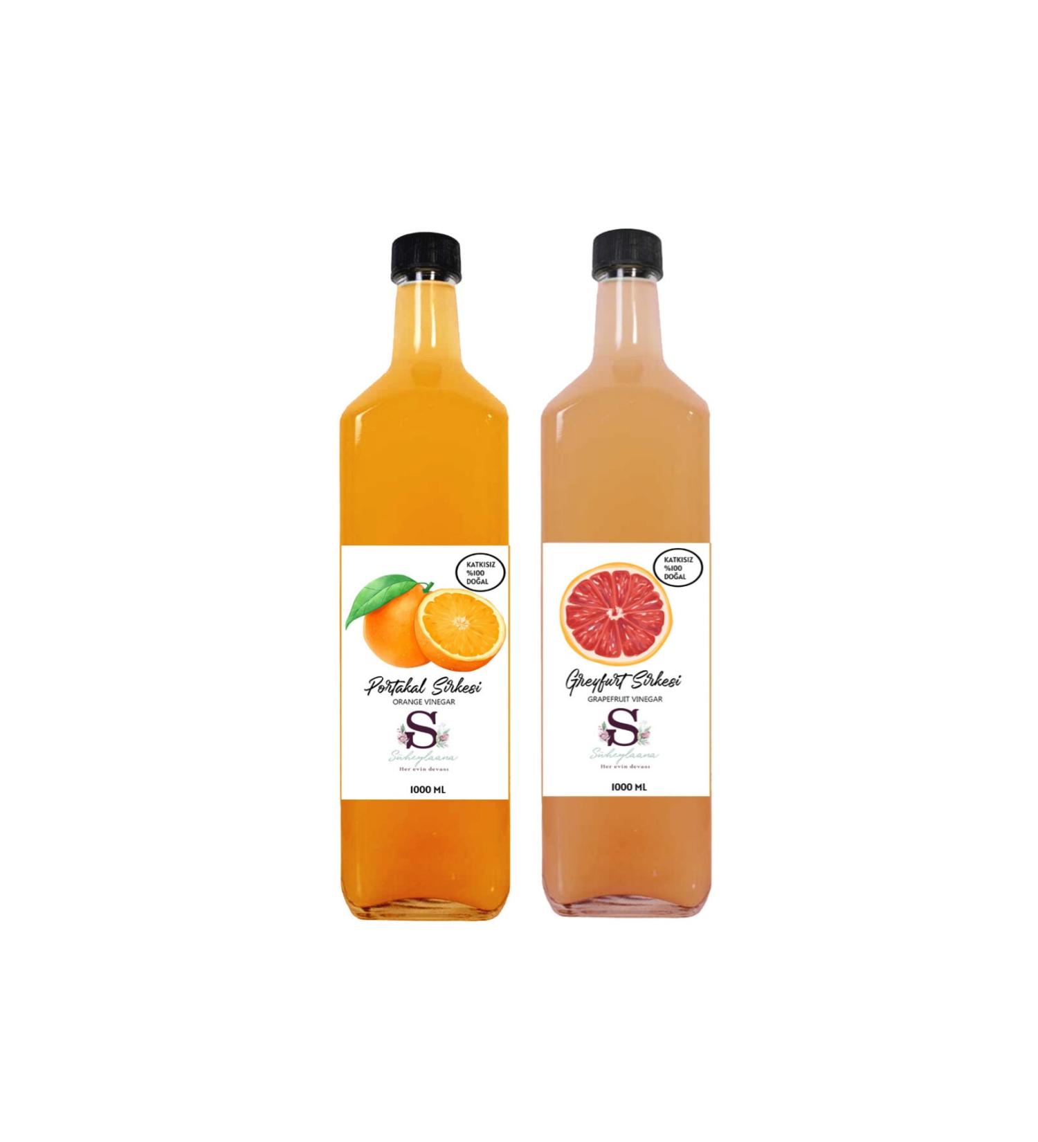 Suheylaana Natural Orange Vinegar 1000 Ml And Grapefruit Vinegar 1000 Ml