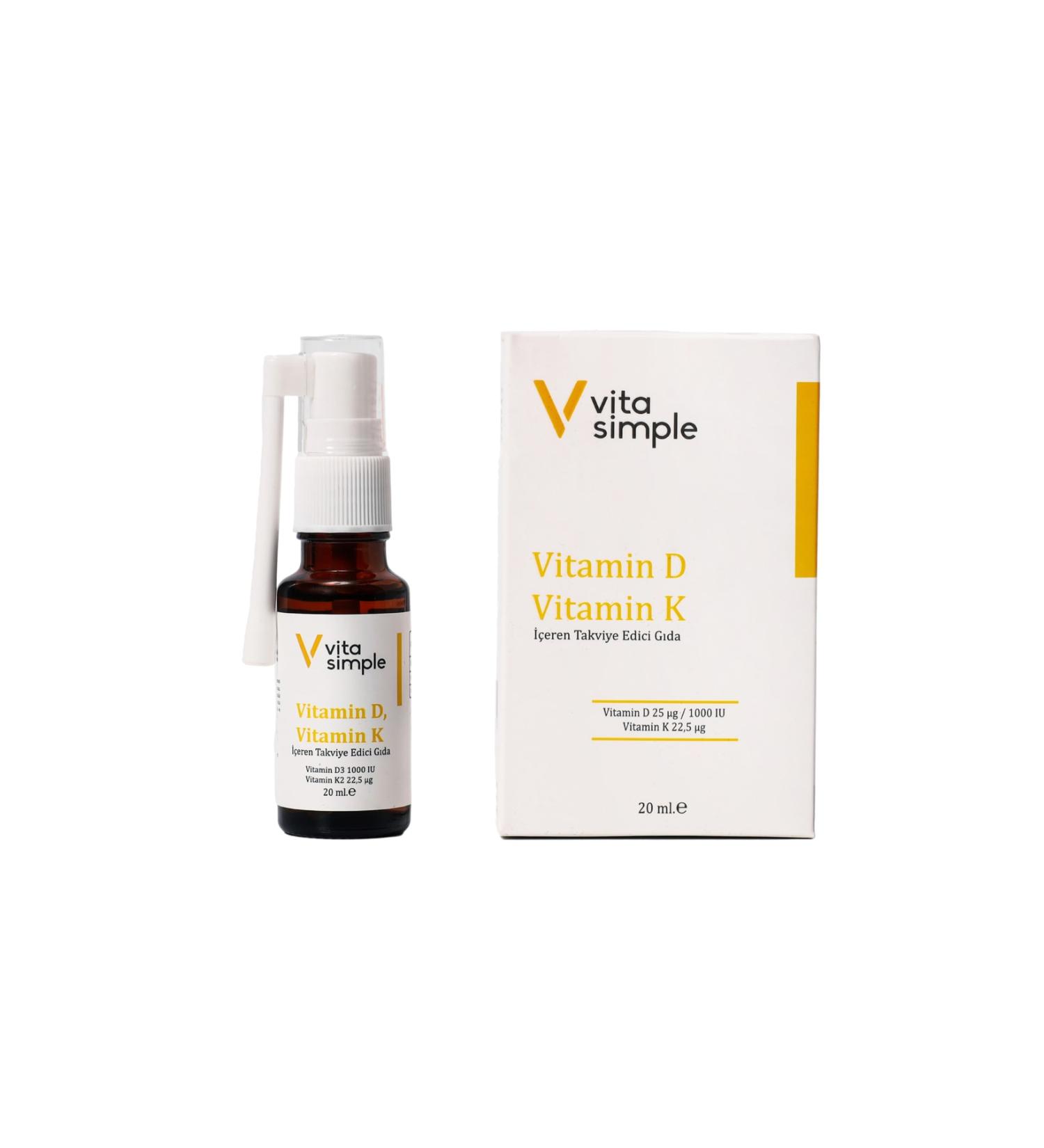 VitaSimple Vitamin D3 K2 Supplementary Food Spray 20 ml - Buy Online on GoSupps.com
