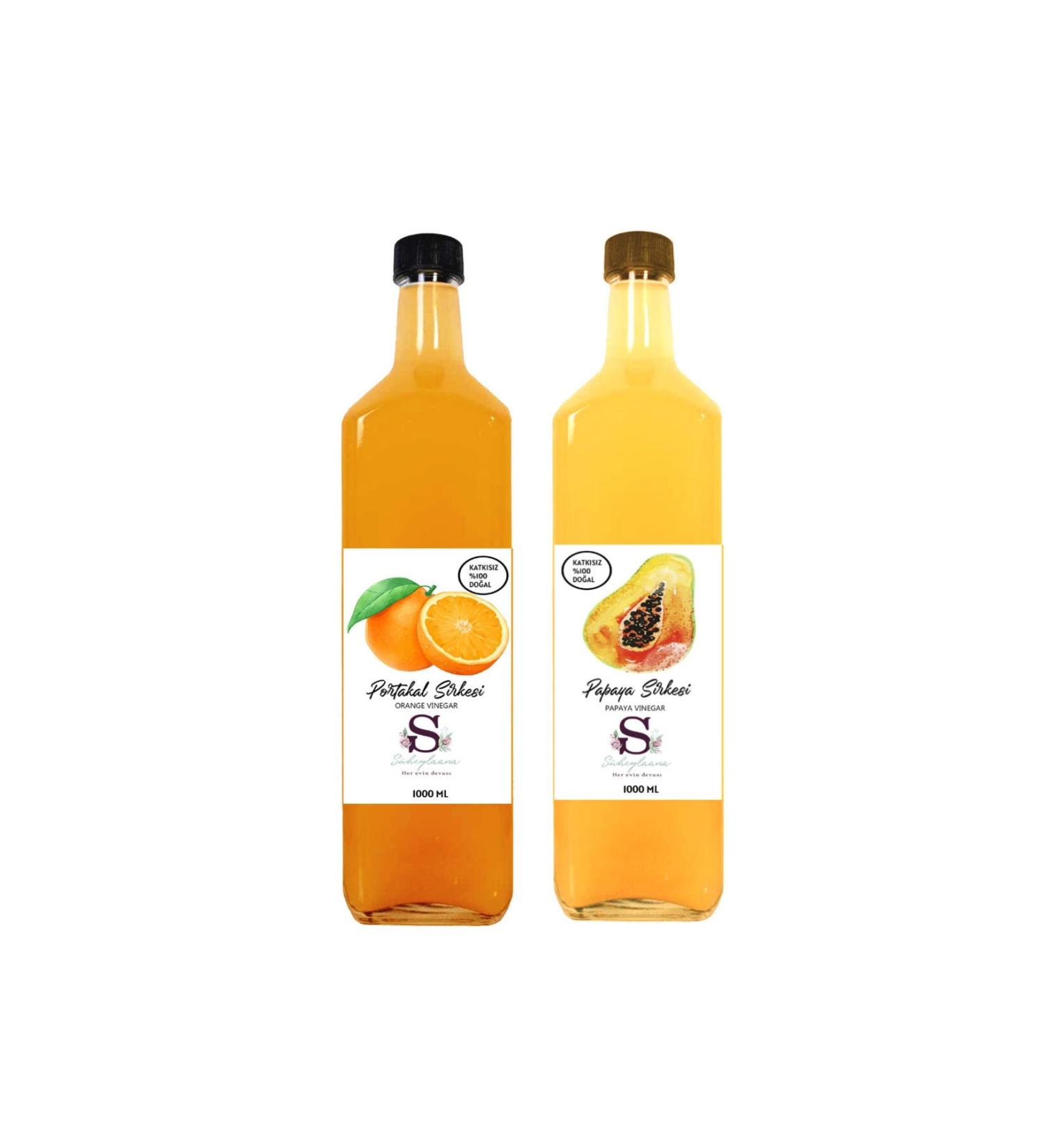 Suheylaana Natural Orange Vinegar 1000 ml and Papaya Vinegar 1000 ml