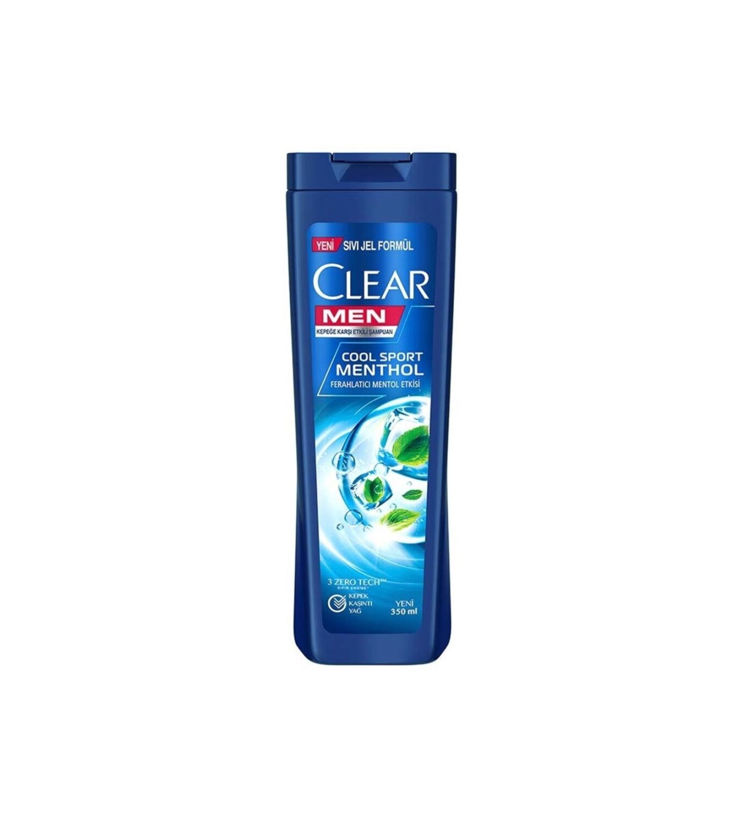 Clear Men Anti-Dandruff Shampoo Cool Sport Menthol Refreshing Menthol Effect 350 Ml - Buy Online on GoSupps.com