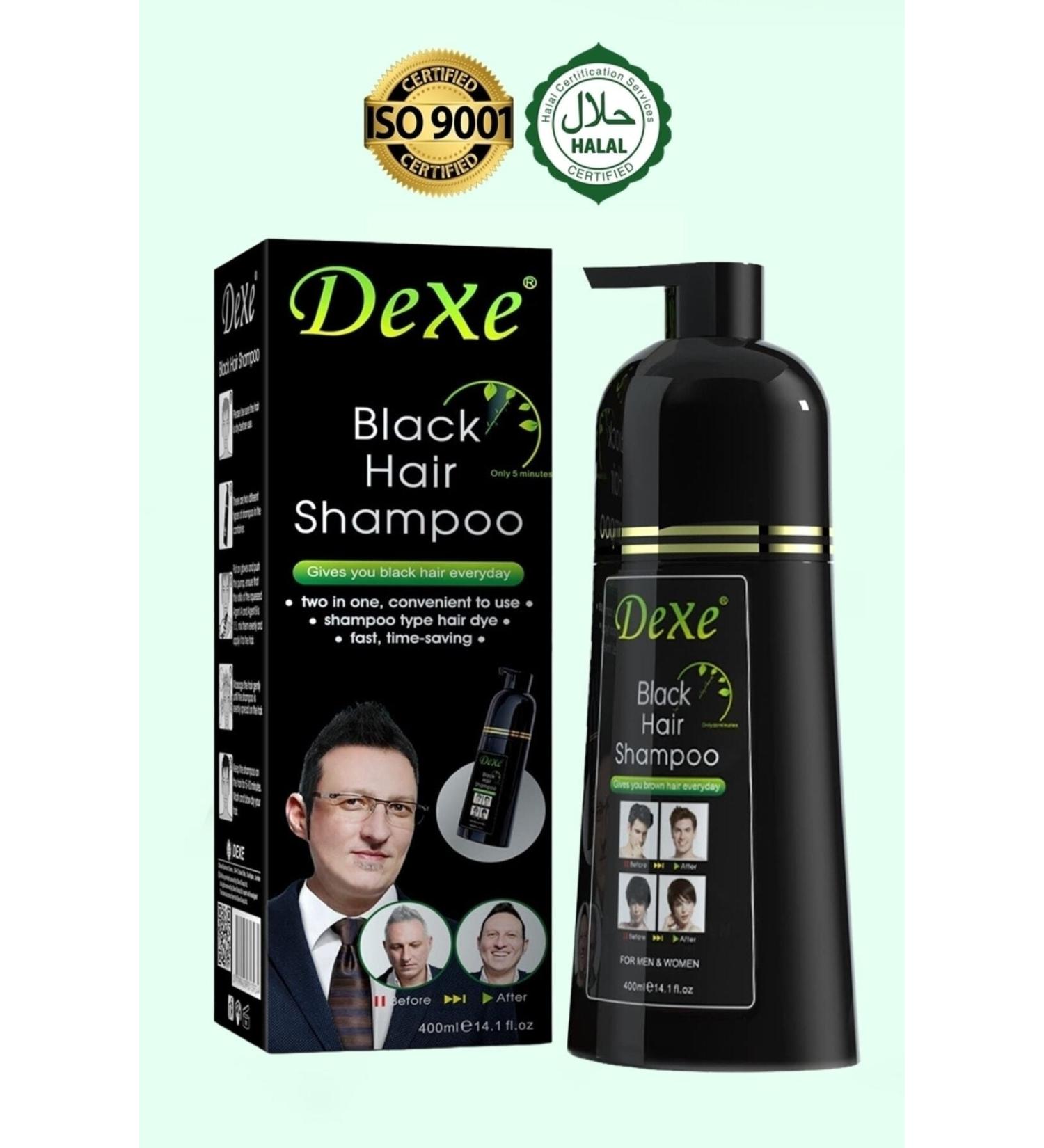 Dexe Black Hair Shampoo - Hair Blackening Shampoo 400 ml Large Size - Buy Online on GoSupps.com