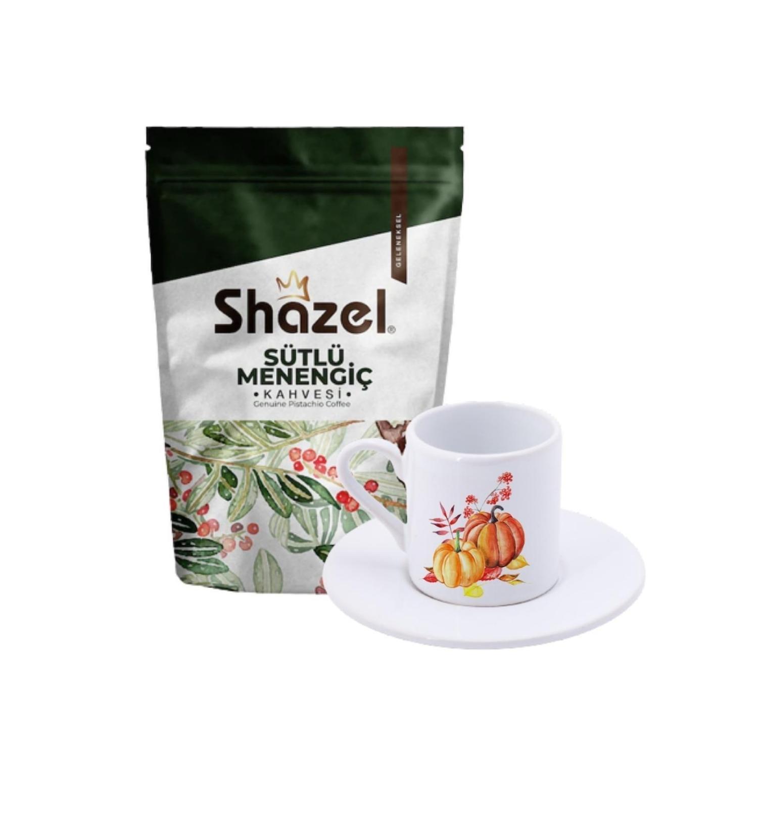Shazel Milky Menengi Coffee 200 gr. + Pumpkin Multi Turkish Coffee Cup