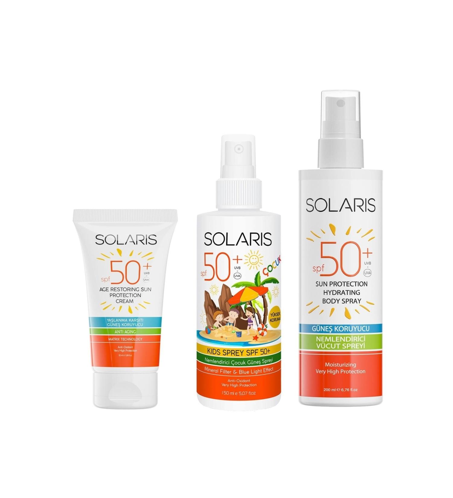 SOLARIS Sun Cream Anti-Aging Spf 50 And Children Sun Cream Spray Spf 50 And Sunscreen Cream Spray