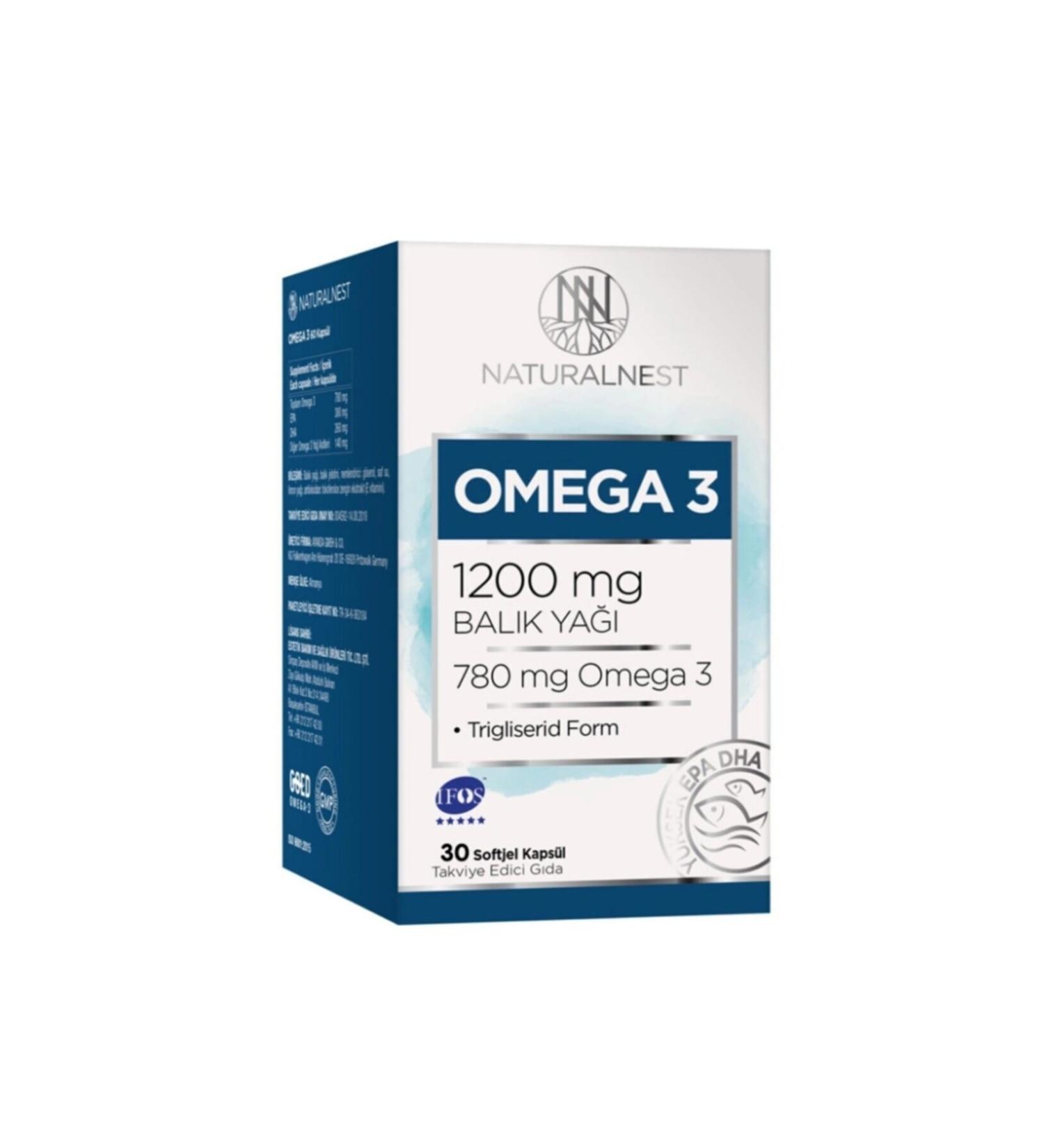 Natural Nest Natural Nest Omega 3 1200 Mg Fish Oil 30 Capsules Medikozi173
