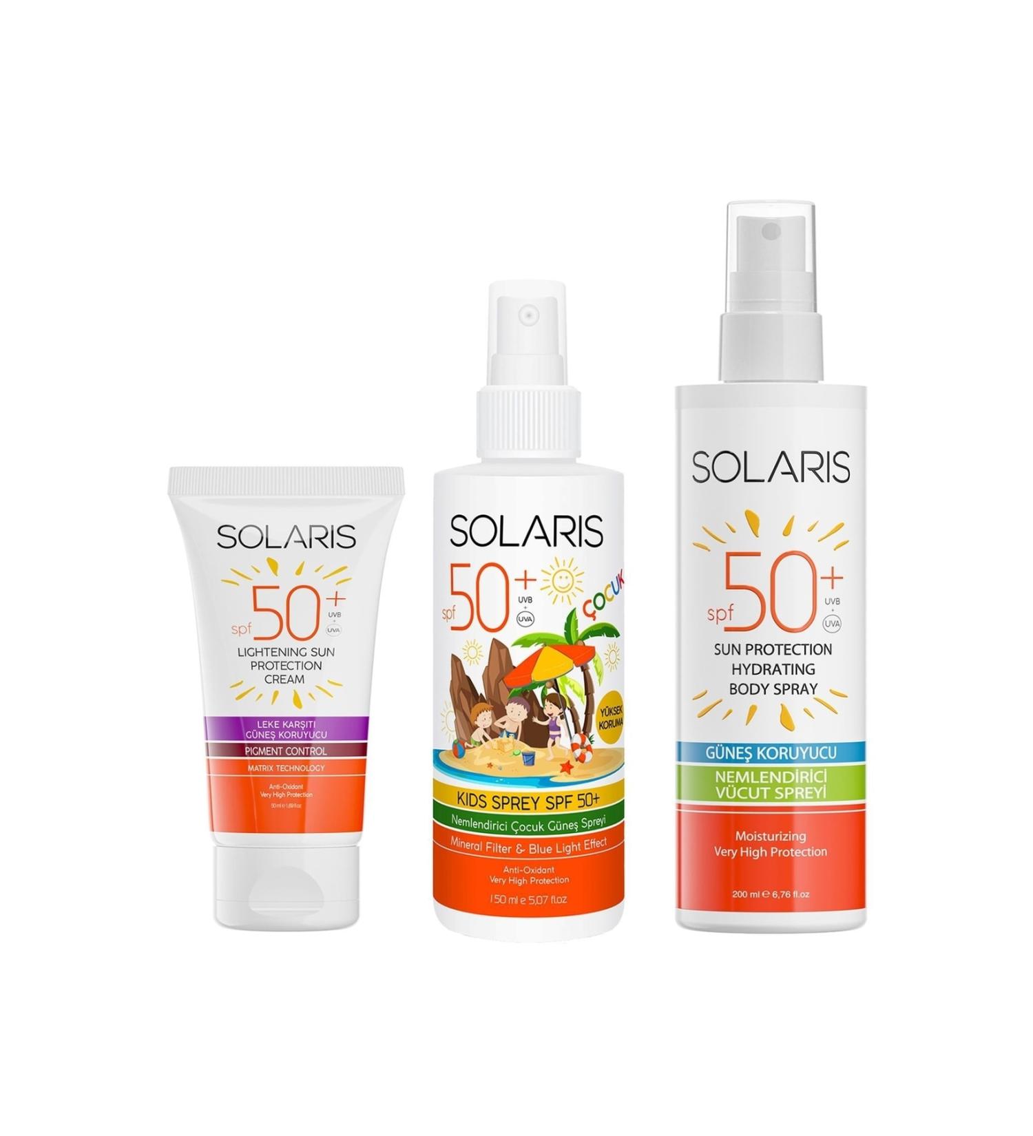 SOLARIS Sun Cream Anti-Stain Spf 50+ (50 Ml) And Children's Sun Cream Spray Spf 50+ (150 Ml) And Yeti - Buy Online on GoSupps.com
