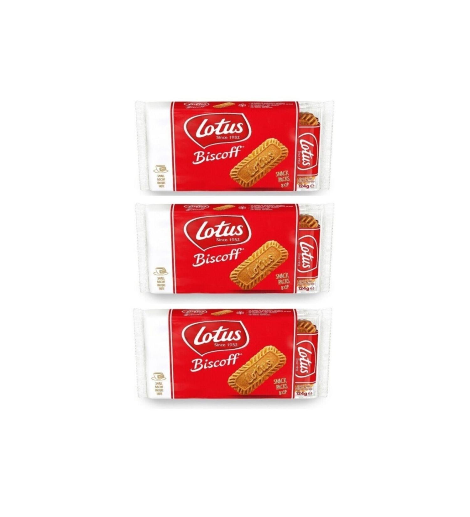 Lotus Biscoff Snack Caramelized Biscuit 124 gr X 3 Pieces