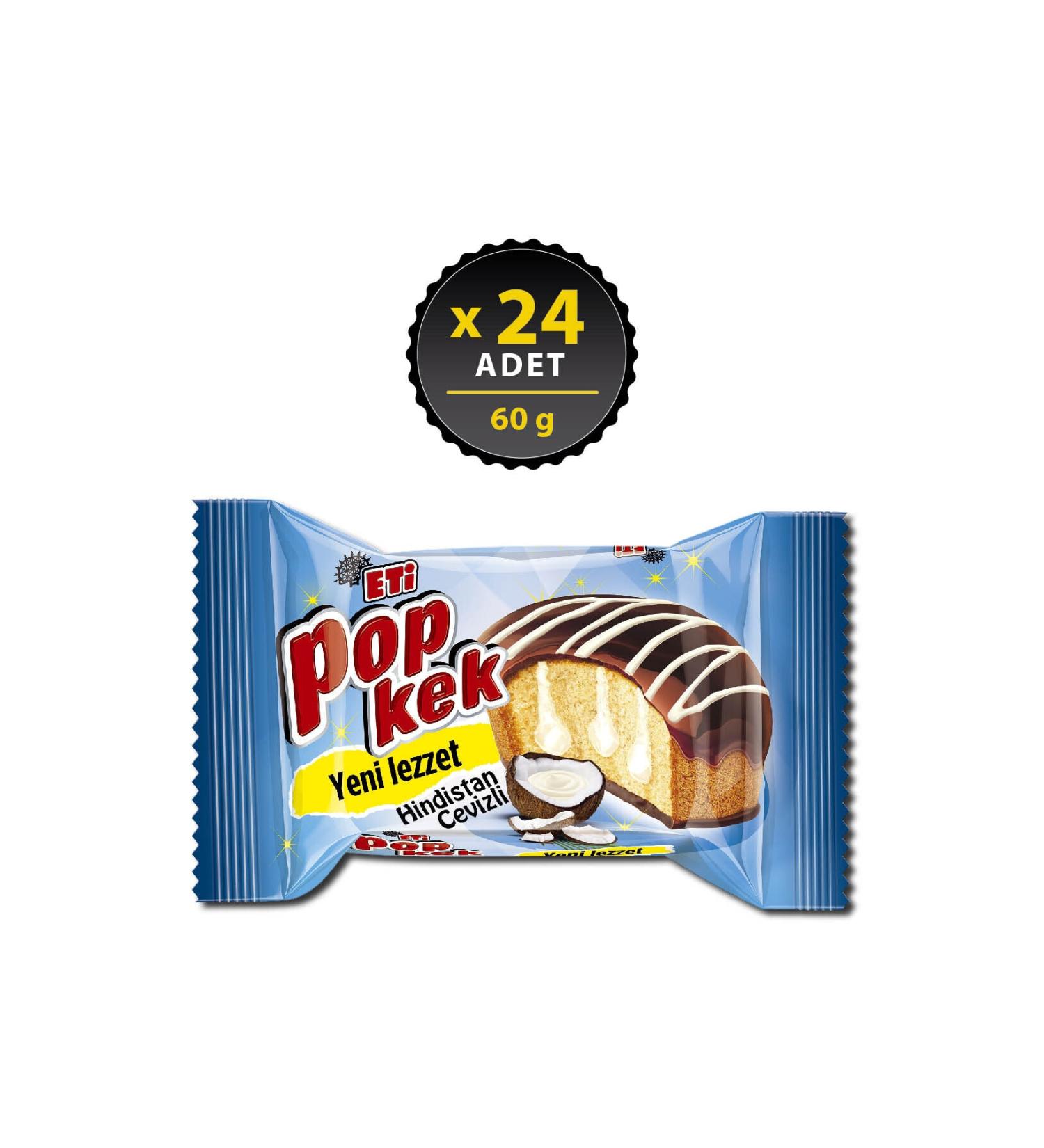 Eti Popkek Coconut Cake 60 g x 24 Pieces - Buy Online on GoSupps.com