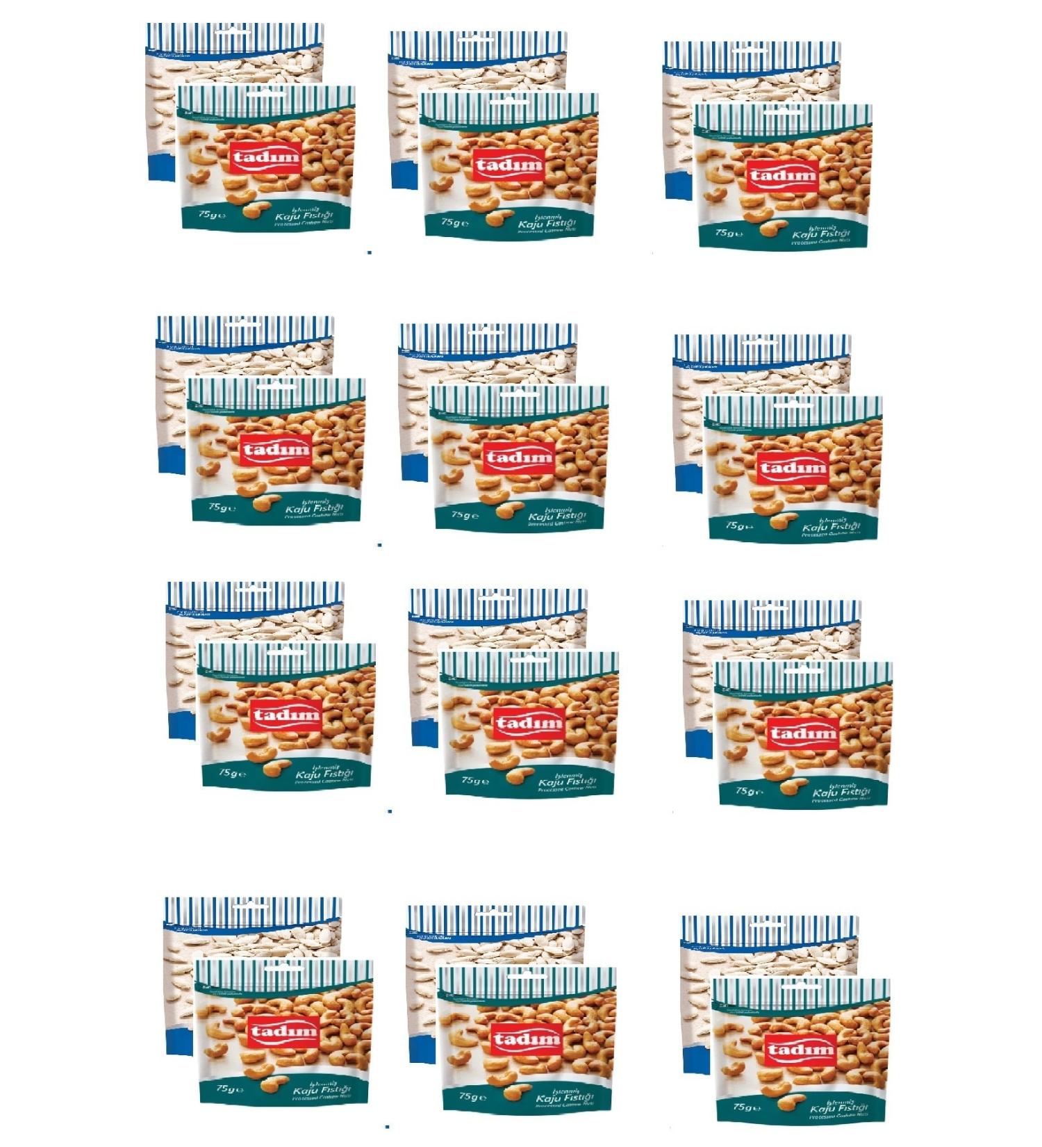 Tad m Unsalted Pumpkin Seeds 80 Gr X 12 Pieces Processed Cashew Nuts 75 Gr X 12 Pieces