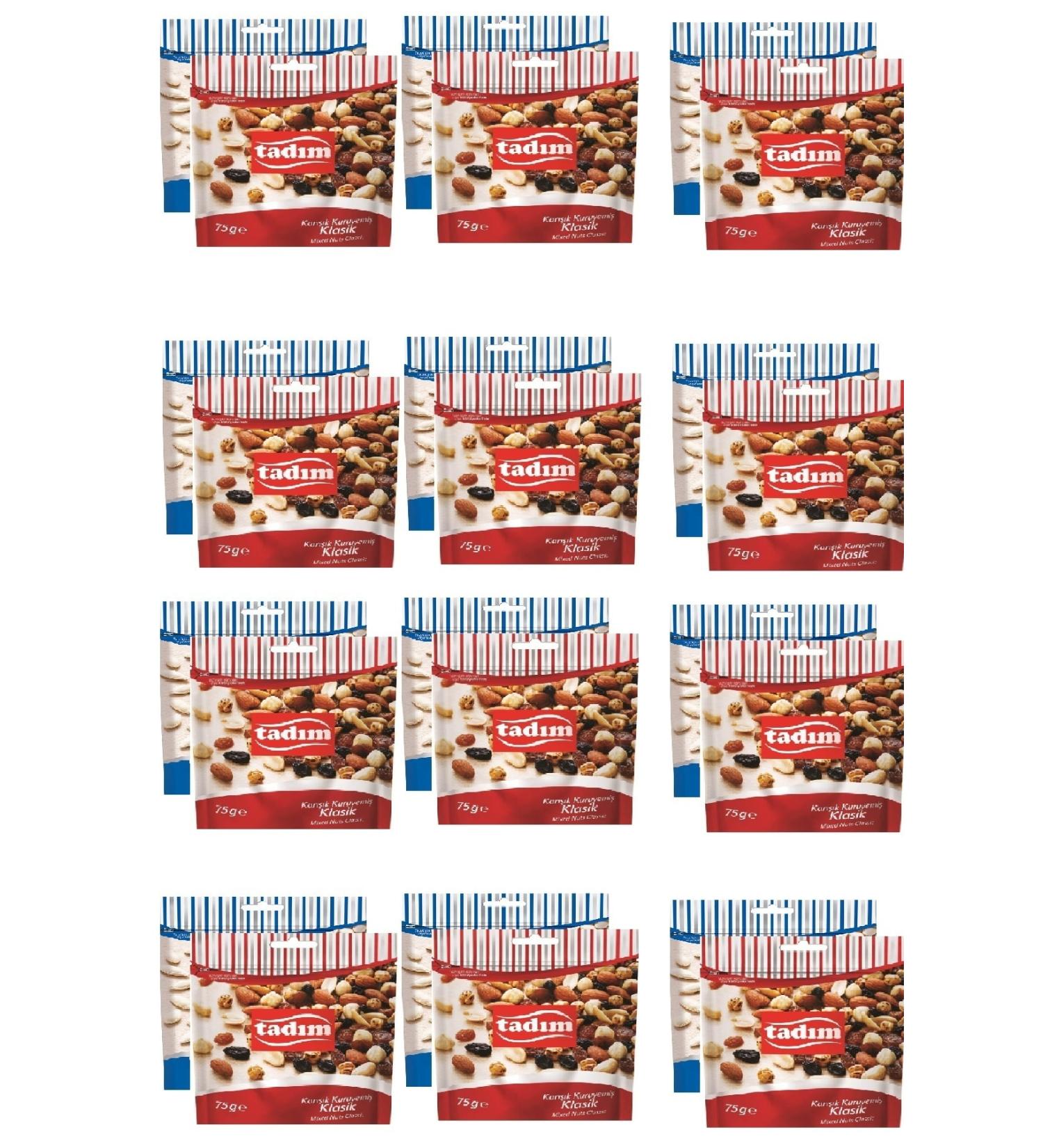 Tad m Unsalted Pumpkin Seeds 80 Gr X 12 Pieces Mixed Nuts Classic 75 Gr X 12 Pieces