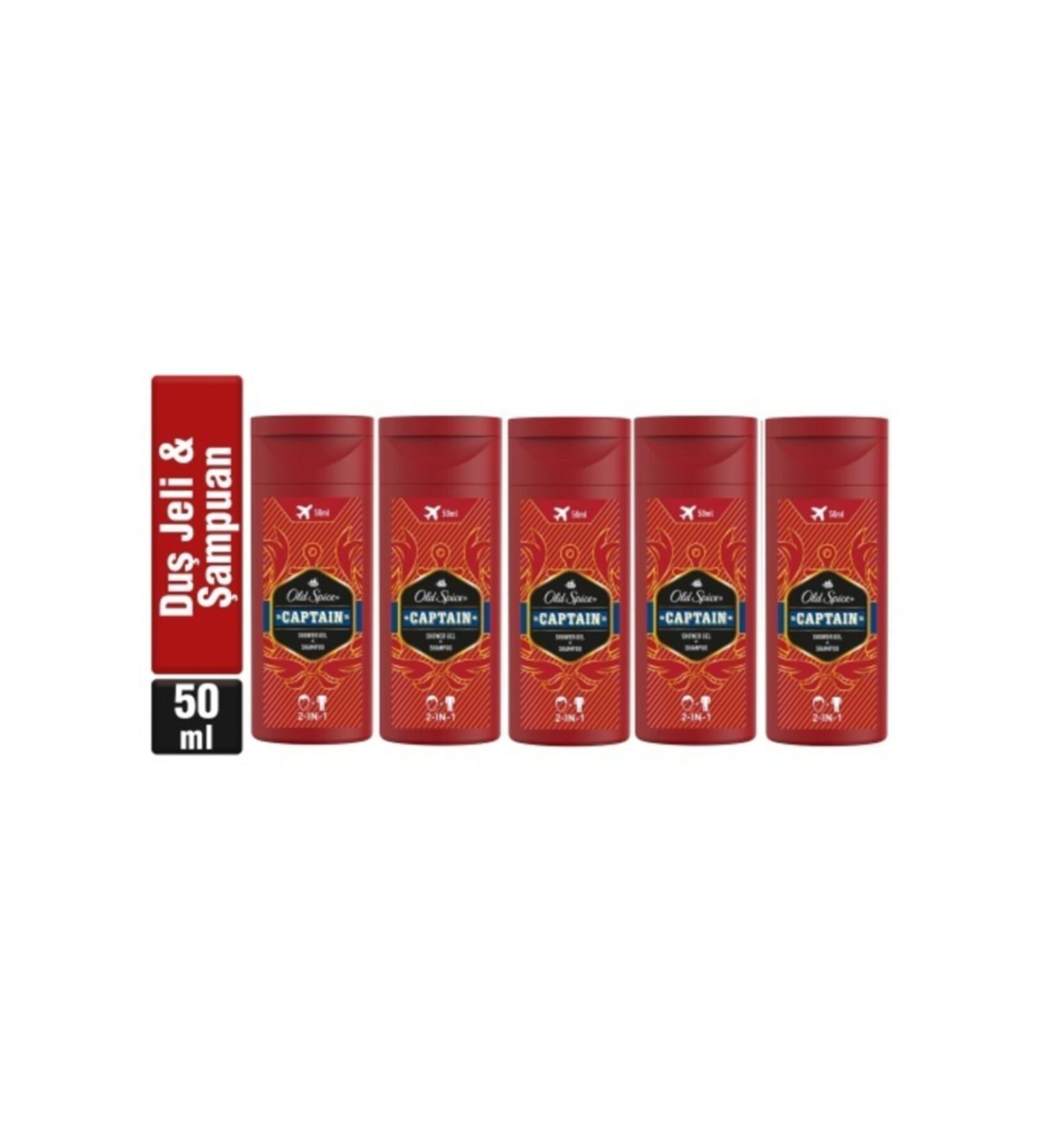Old Spice Captain Shower Gel & Shampoo 50 Ml X 5 Pieces