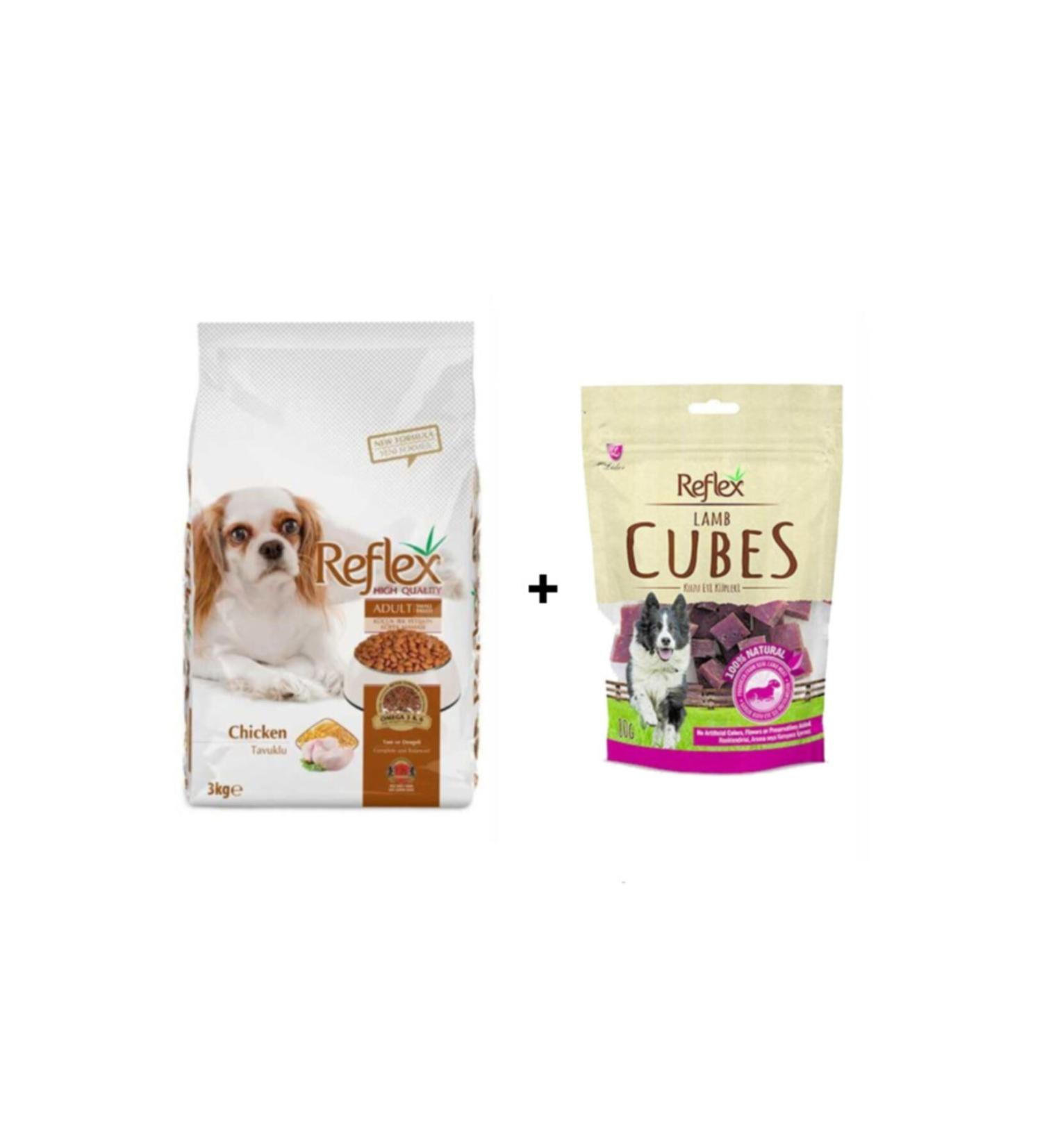 Reflex Chicken Small Breed Dog Food 3 kg + Lamb Dog Reward Food 80 gr