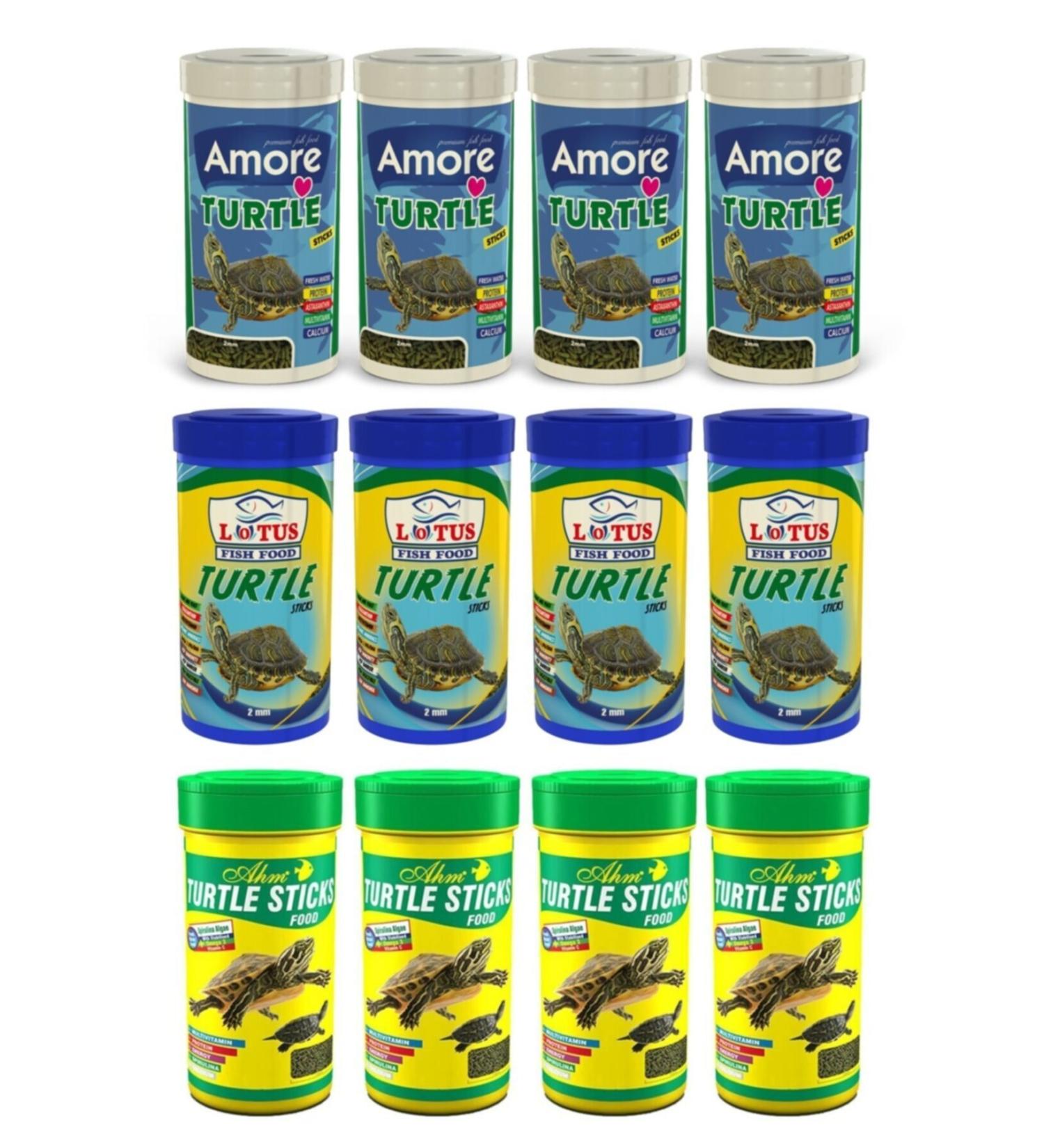 Ahm Turtle Sticks 4x250 Ml + Amore 4x250 Ml + Lotus 4x250 Ml Turtle Food