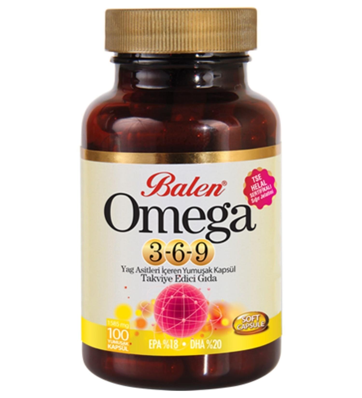 Balen Omega 3-6-9 Fatty Acids 1585 mg X 100 Capsules