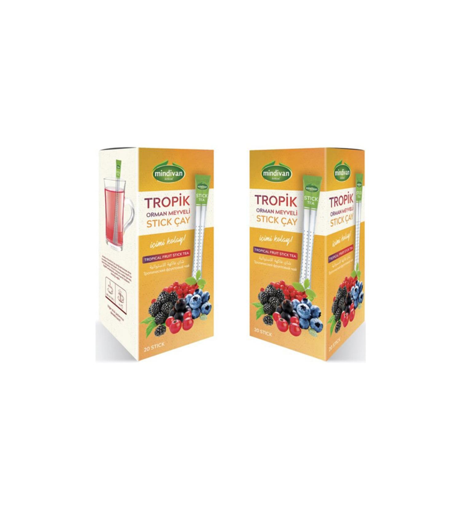 Mindivan Tropical Fruit Stick Tea 20 x 2 Pieces