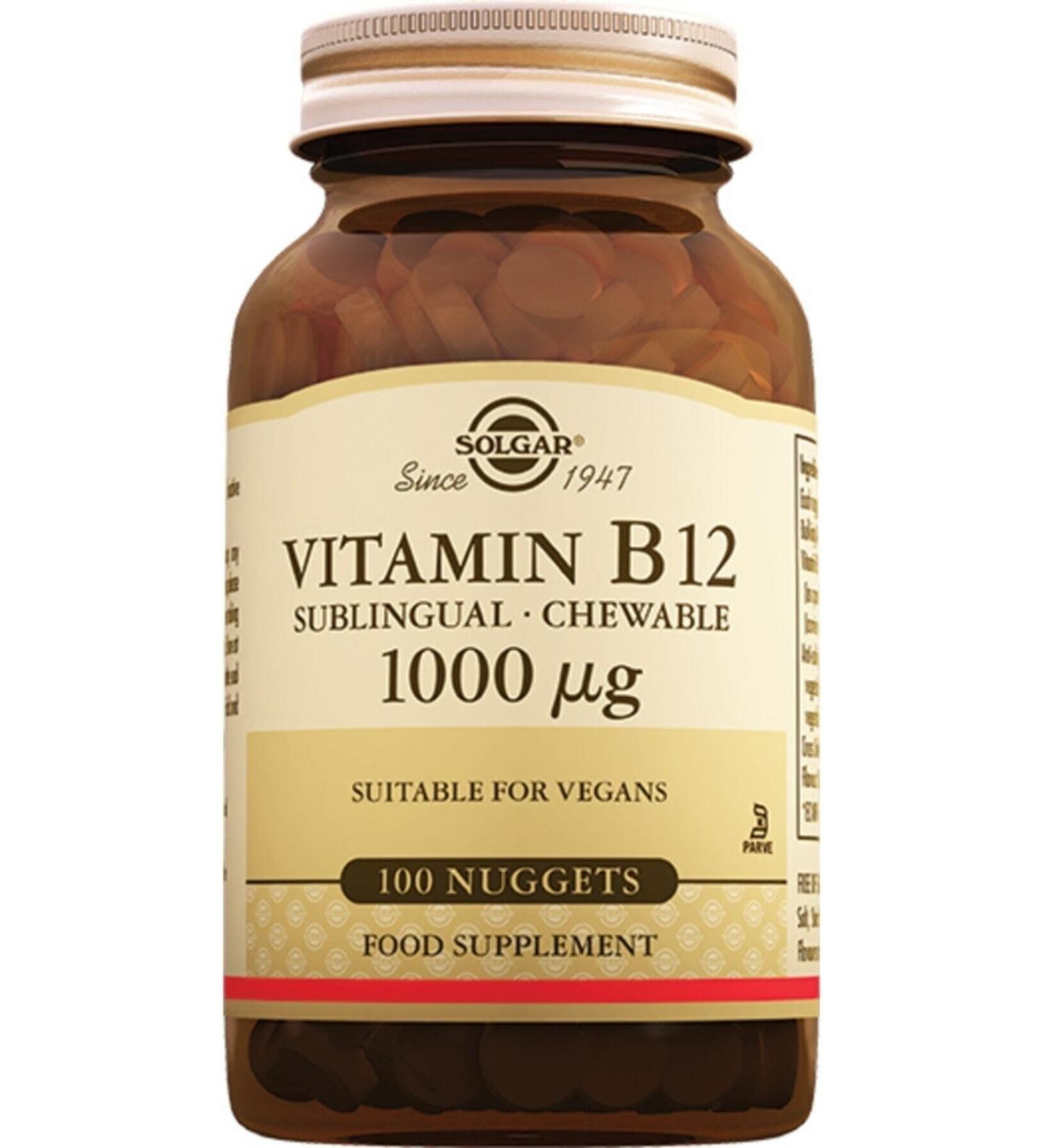 Solgar Vitamin B12 1000 Mg 100 Tablets Skt:11/25 - Buy Online on GoSupps.com