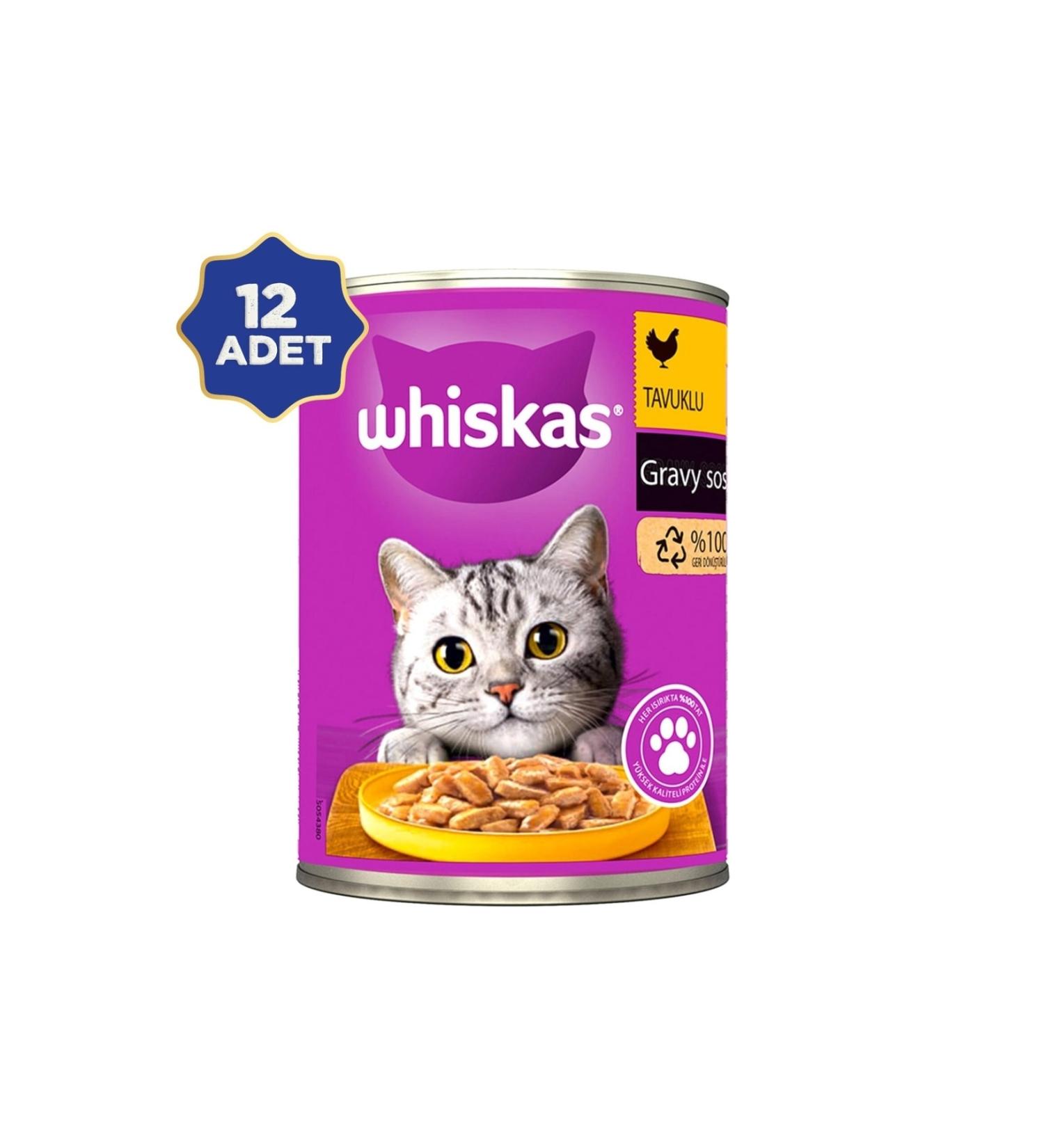 Whiskas Chicken and Gravy Sauce Adult Cat Canned Food 12 X 400 Gr.