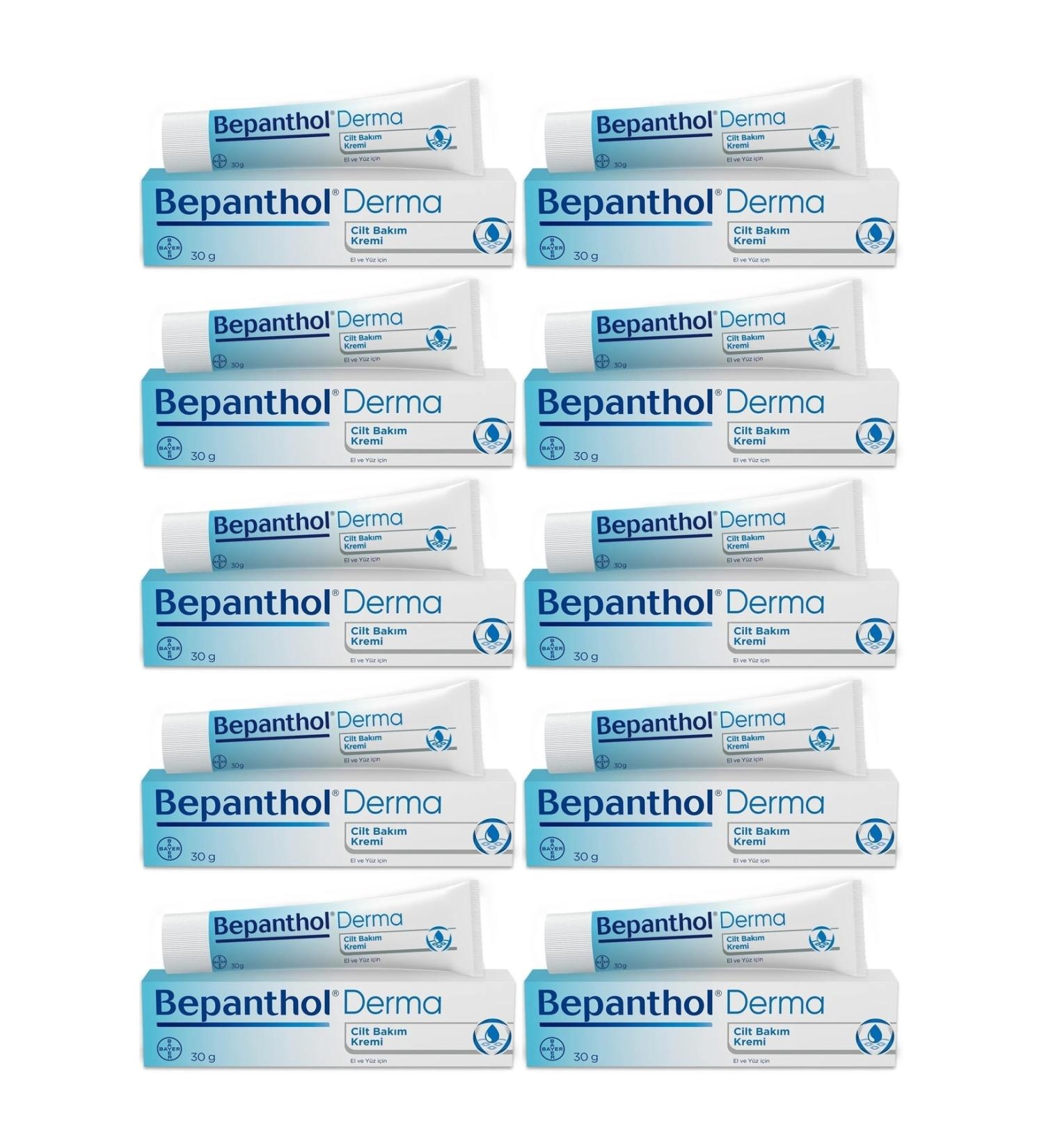 Bepanthol Skin Care Cream 30gr X 10 L Suitable for All Skin Types Daily Care for Hands and Face