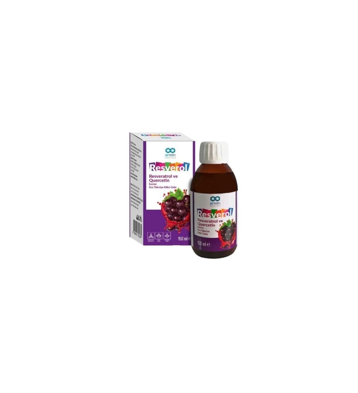 Liquid Food Supplement Containing Resverol Resveratrol And Quercetin 150 ml - Buy Online on GoSupps.com