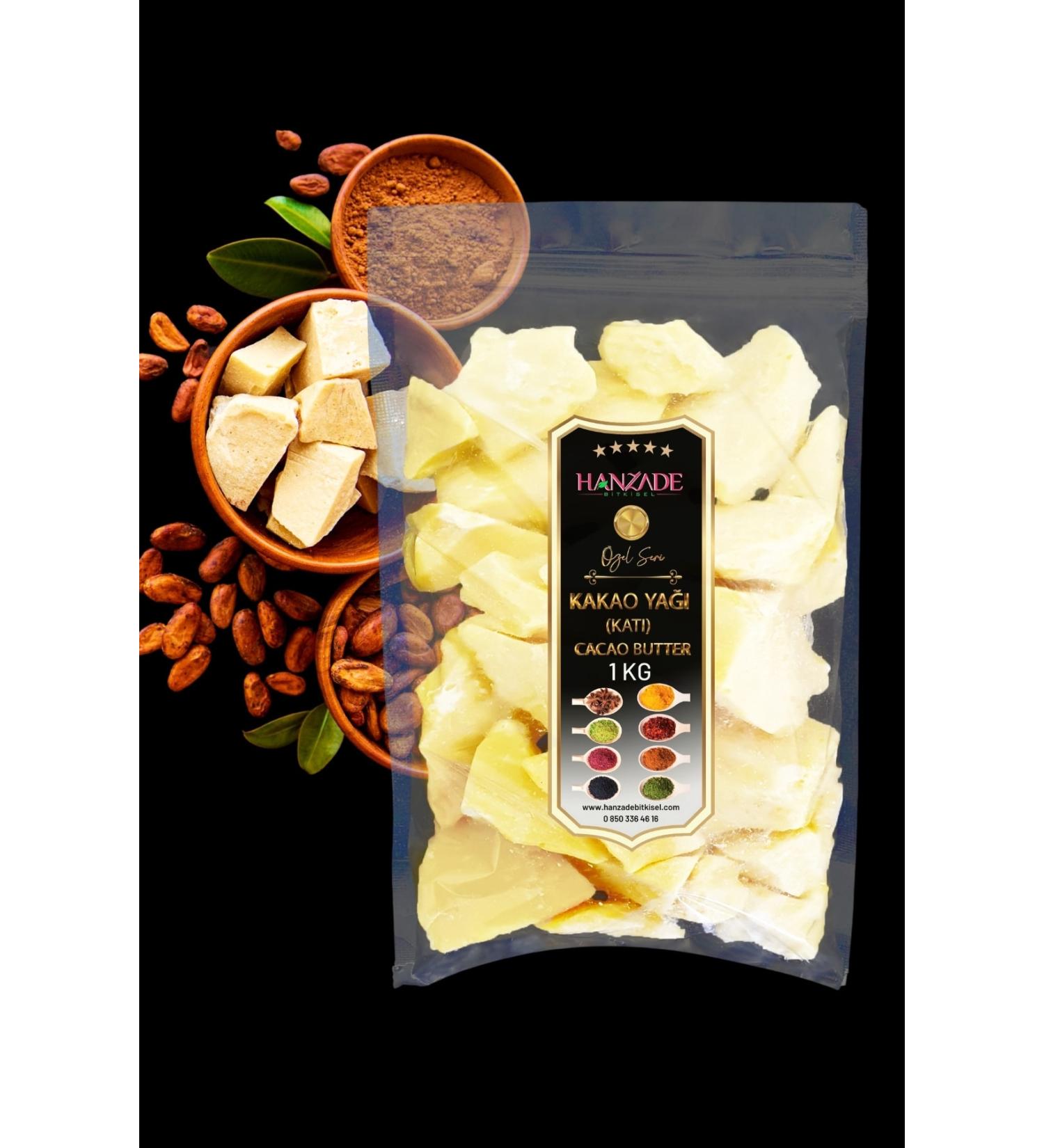 Hanzade Herbal Edible Pure Solid Cocoa Butter 1 Kg - Buy Online on GoSupps.com