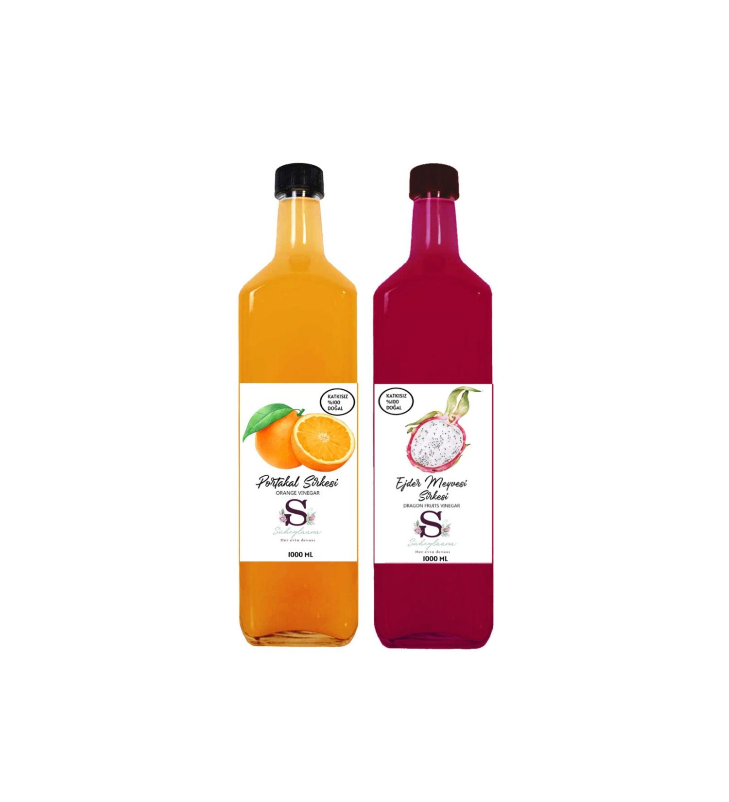 Suheylaana Natural Orange Vinegar 1000 Ml And Dragon Fruit Vinegar 1000 Ml