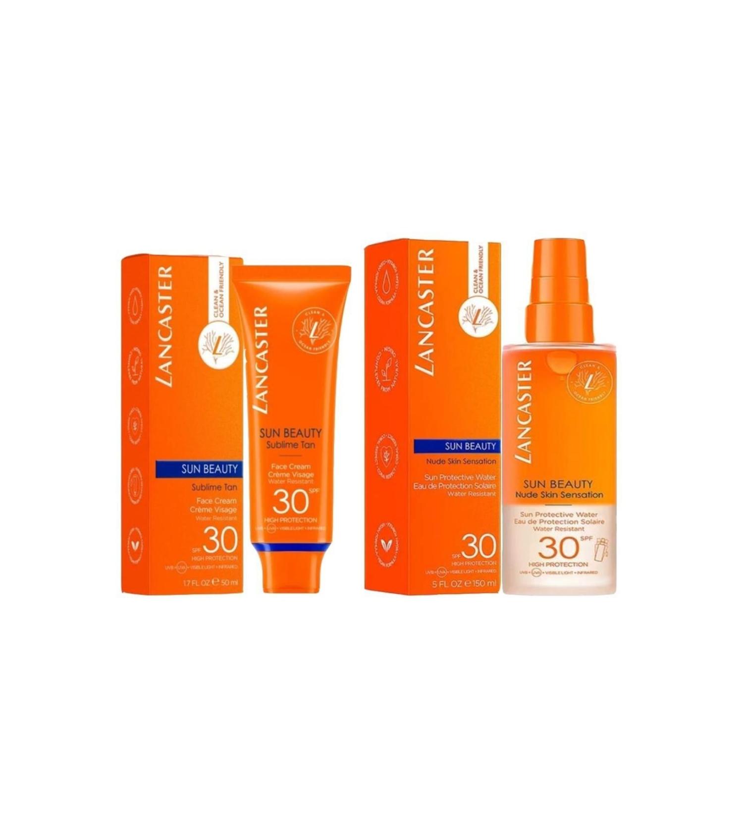Lancaster Sun Beauty Face Cream Spf30 Sunscreen Face Cream 50ml+ Water Spf30 Sunscreen 150m