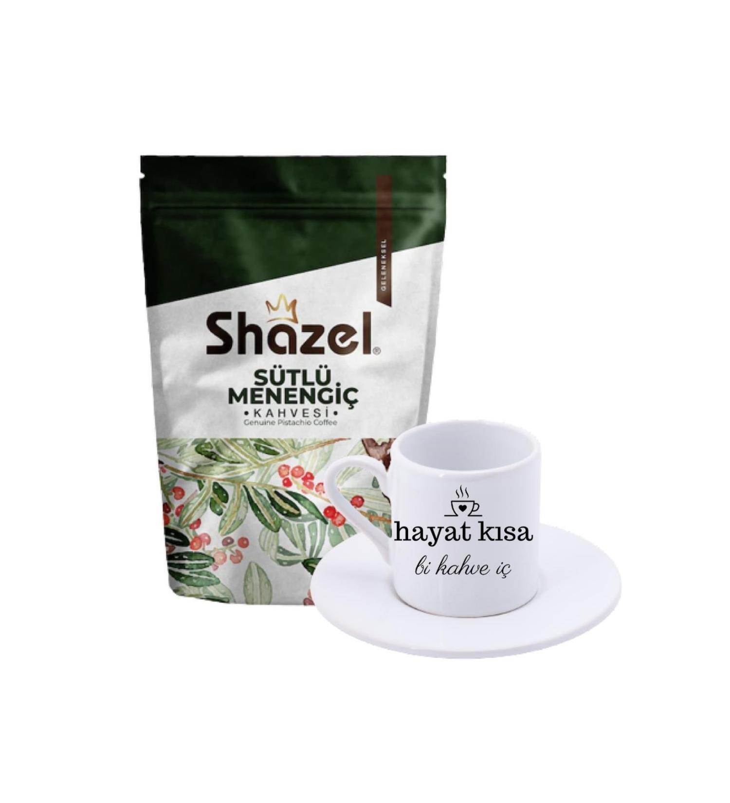 Shazel Milky Menengi Coffee 200 Gr. + Life is Short Drink Coffee Turkish Coffee Cup