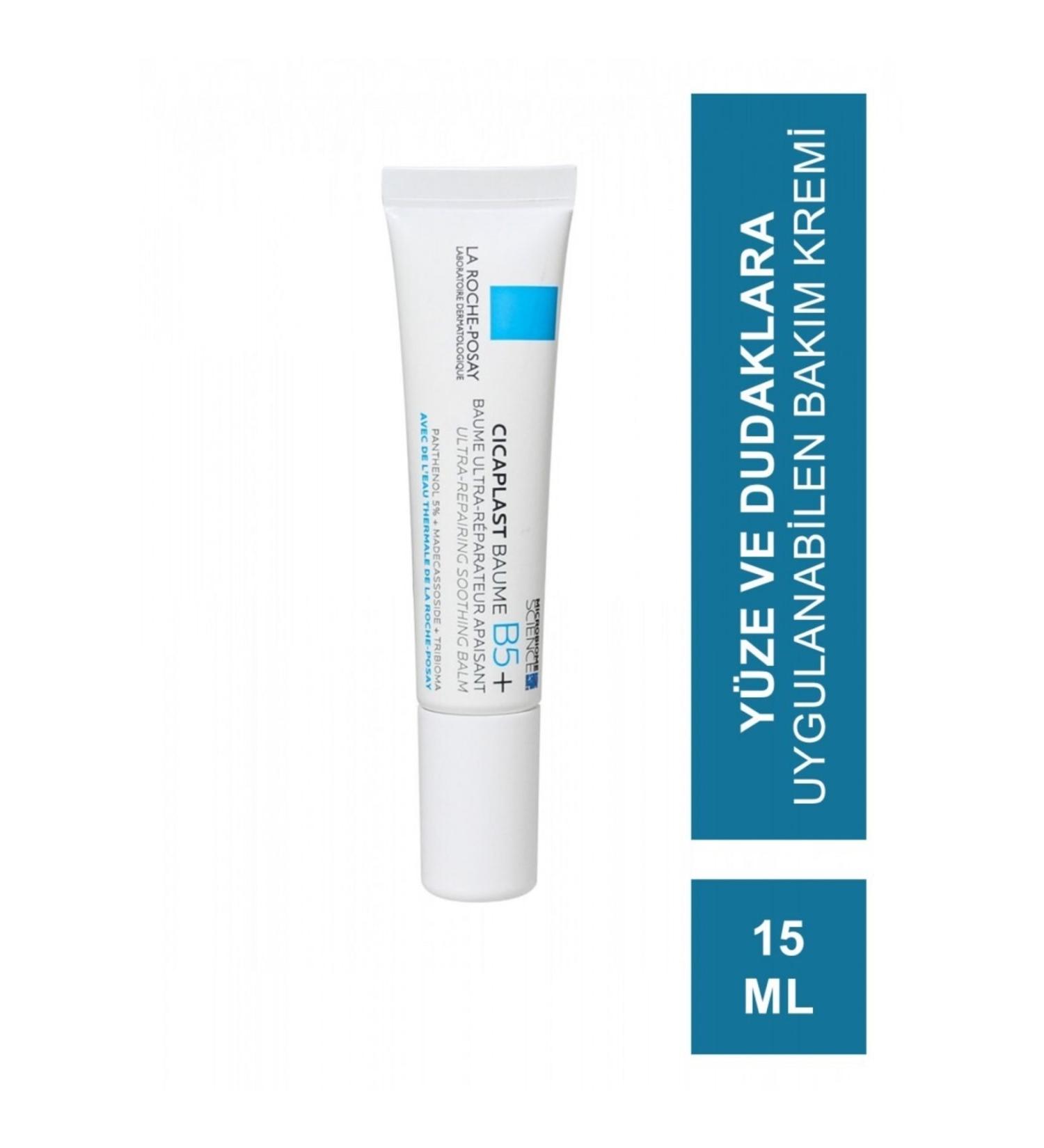 La Roche Posay Cicaplast Baume B5 - Repairing Face Body and Lip Care Cream for Dry and Irritated Skin 15 Ml