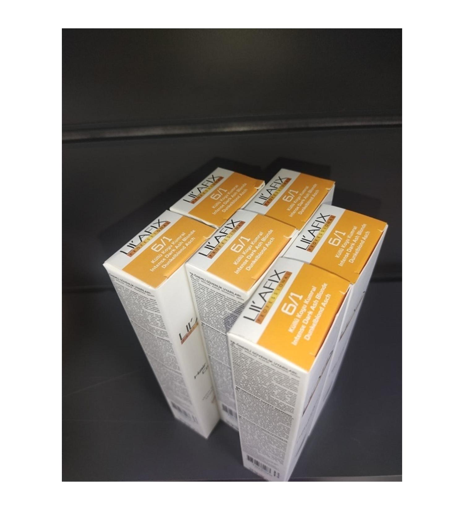 Lilafix 6.1 Ash Dark Blonde Cream Hair Dye 60mlx 6 Pieces..keuskozmetik050459