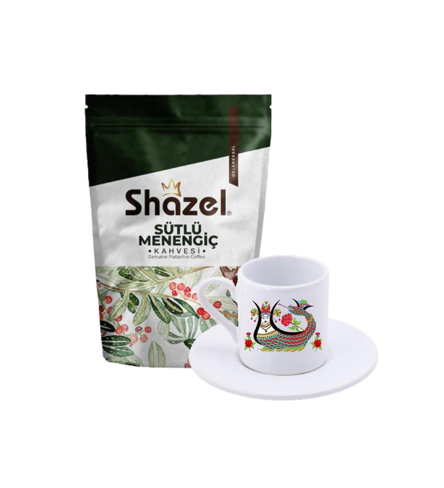 Shazel Milky Menengi Coffee 200 Gr. + Shahmaran Patterned Turkish Coffee Cup