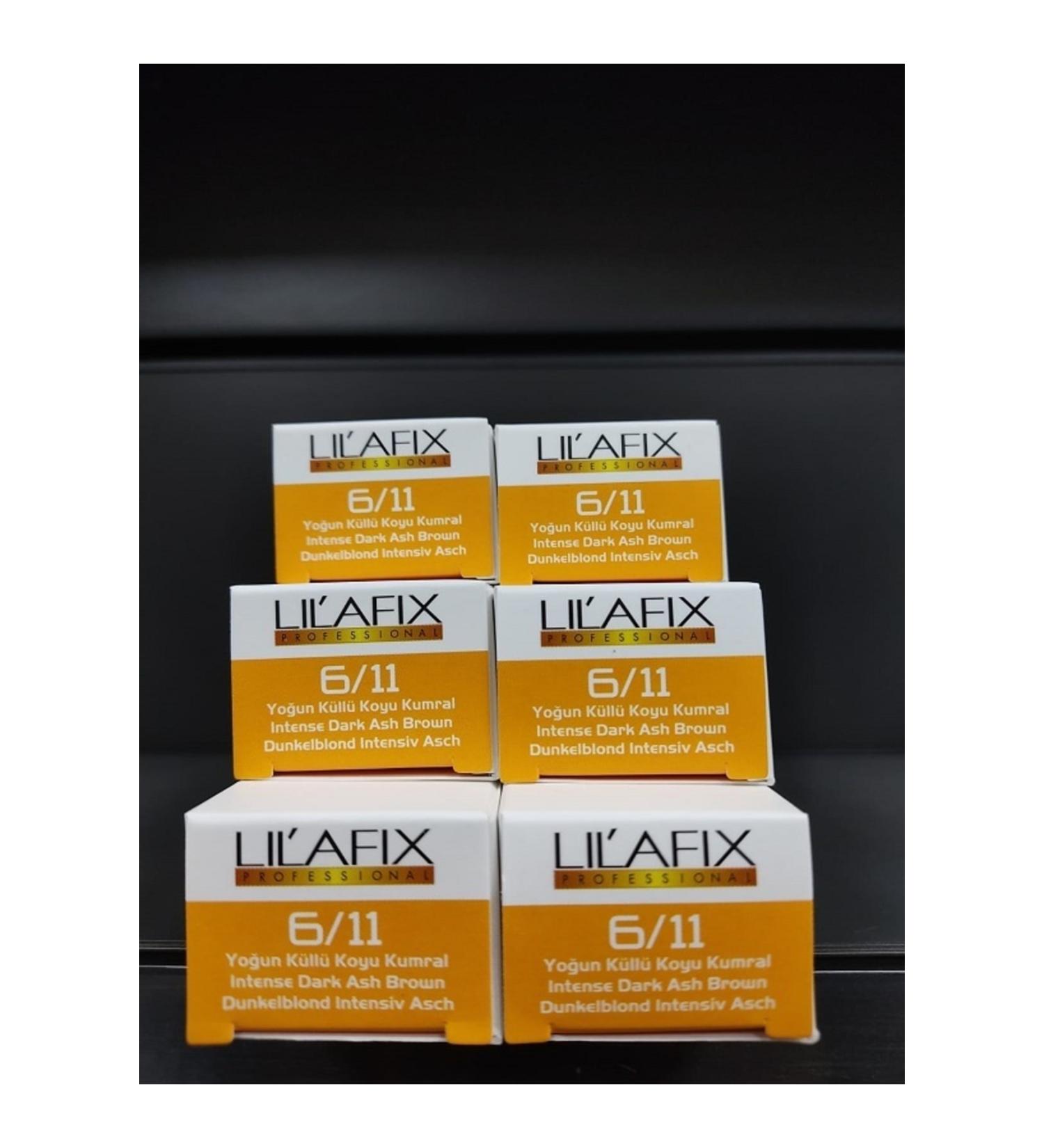 Lilafix 6.11 Intense Ash Dark Blonde Hair Dye 60mlx6 Pieces..keuskozmetik050423