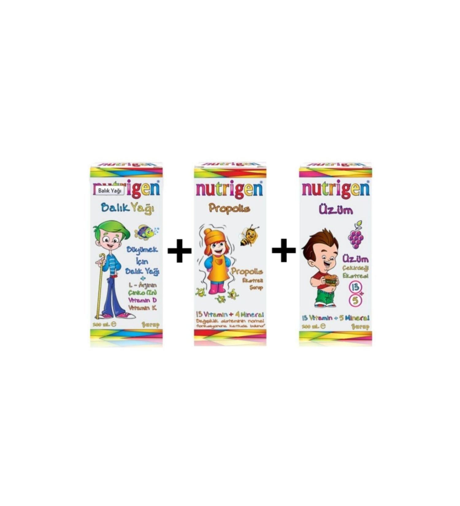 Nutrigen Fish Oil + Grape + Propolis Syrup Super Triple Set 200 ml - Buy Online on GoSupps.com