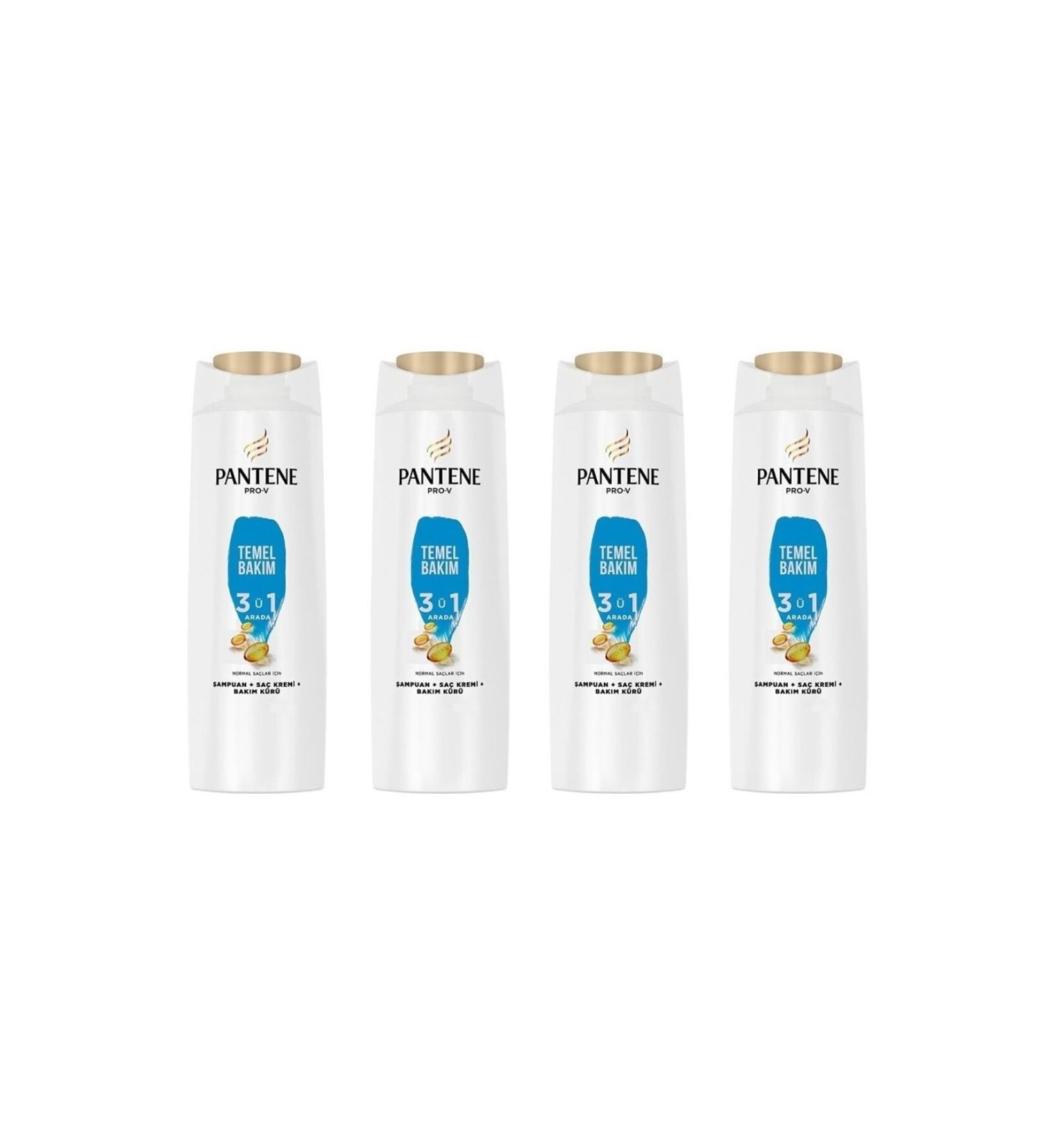 Pantene Basic Care 3 in 1 Shampoo 350 Ml 8006540477007 (4 Pieces)