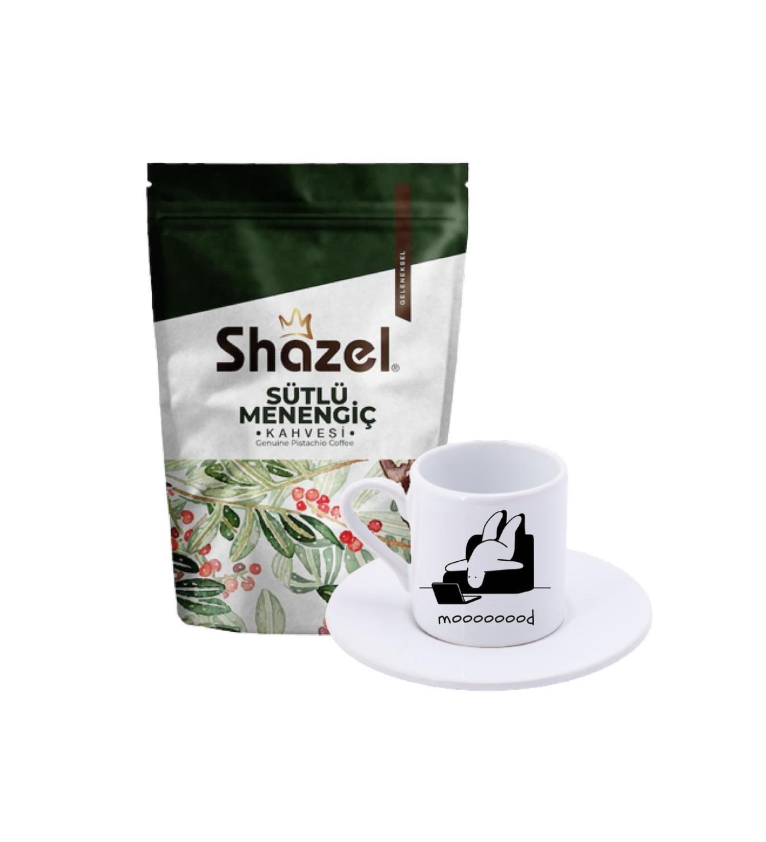 Shazel Milky Menengi Coffee 200 Gr. + Mooooood Shaped Turkish Coffee Cup