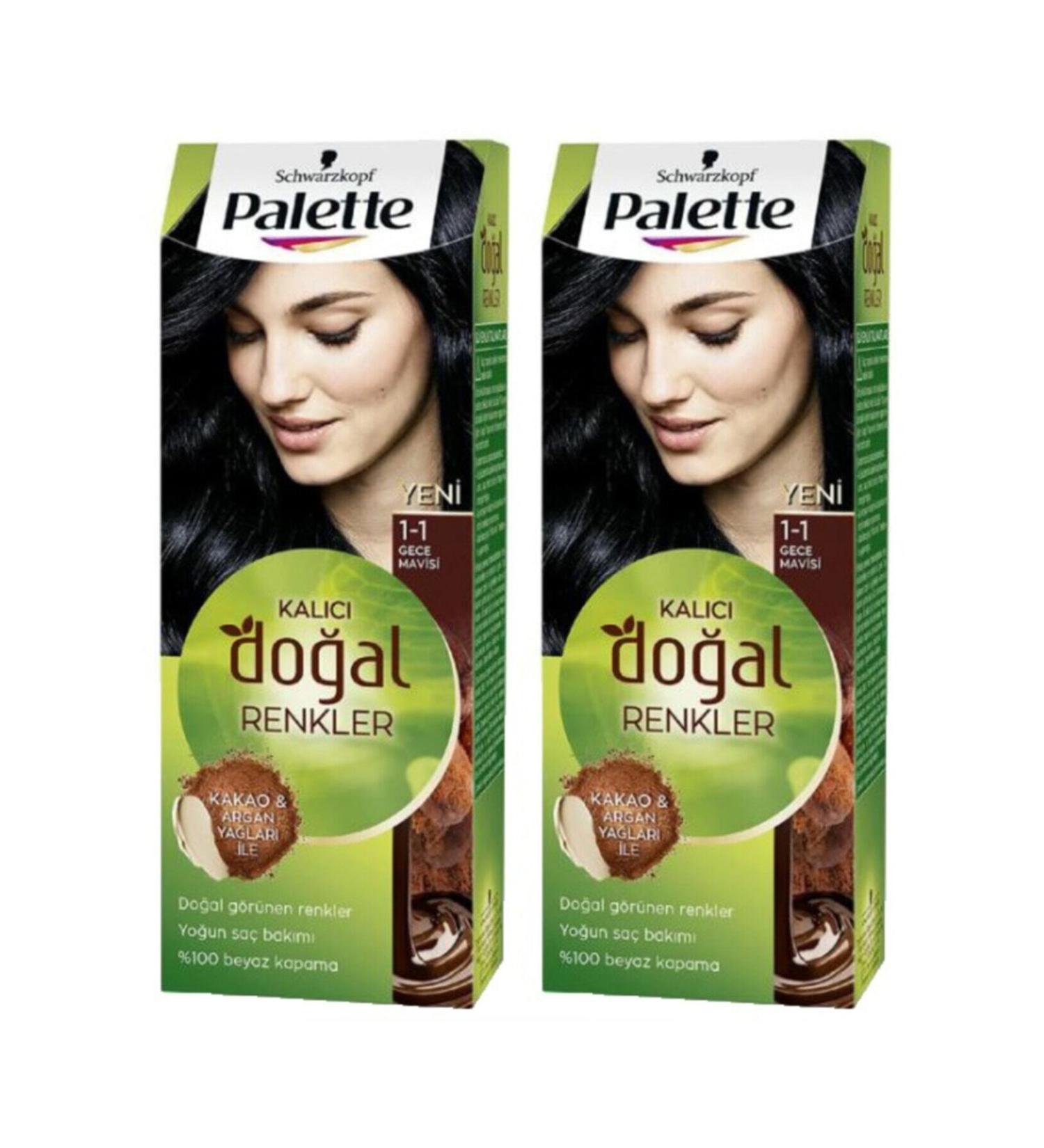 Palette Palette Hair Dye Natural 1-1 Midnight Blue X 2 Pieces