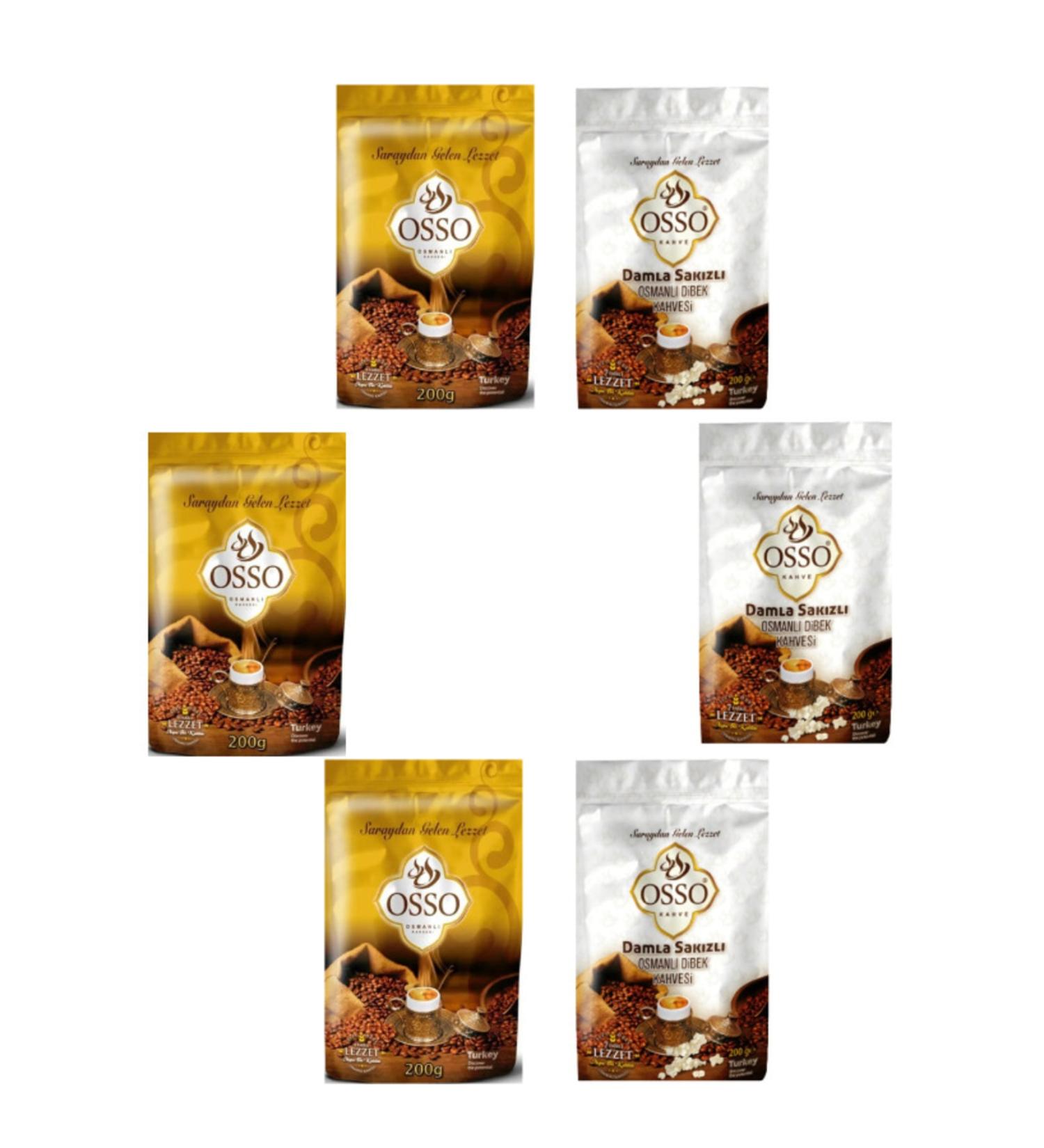 Osso Ottoman Coffee 200 gr x 3 pieces + Mastic Coffee 200 gr x 3 pieces