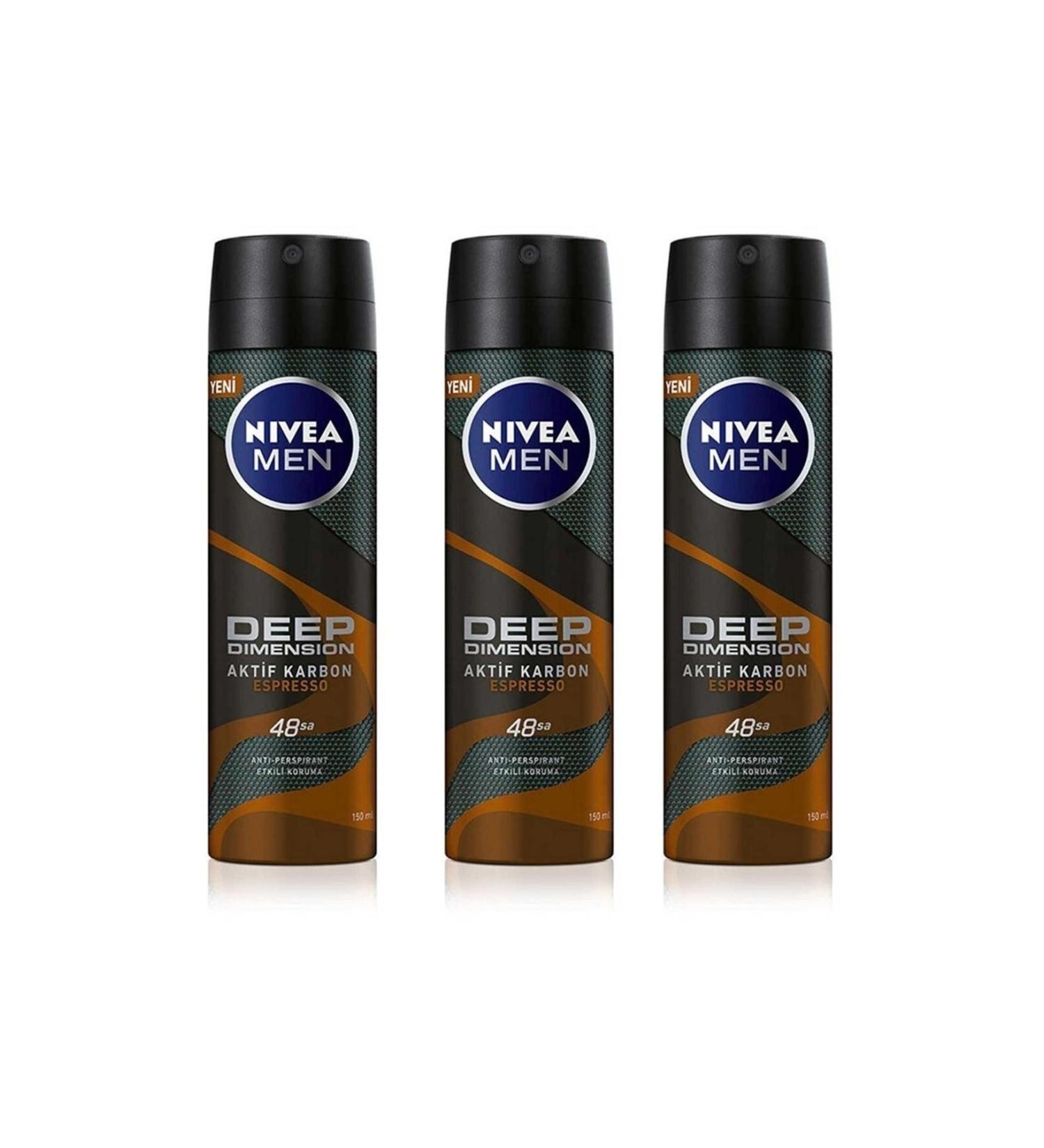 NIVEA Men Deep Dimension Espresso 150 Ml (3 Pieces)