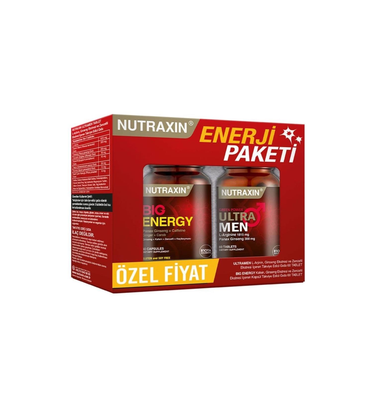 Nutraxin Ultra Men 60 Tablets + Big Energy 60 Capsules Combination