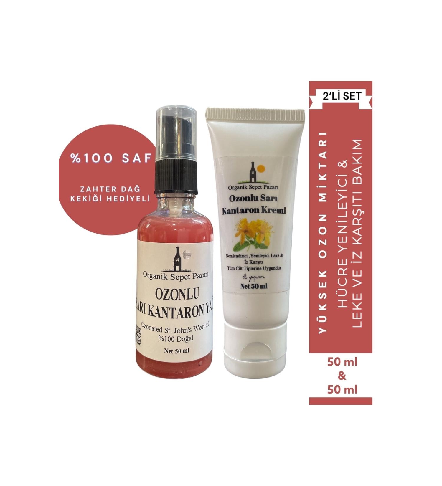 Organic Basket Market Ozonated St. John's Wort Oil 50 ml and Ozonated St. John's Wort Oil Cream 50 ml Set of 2