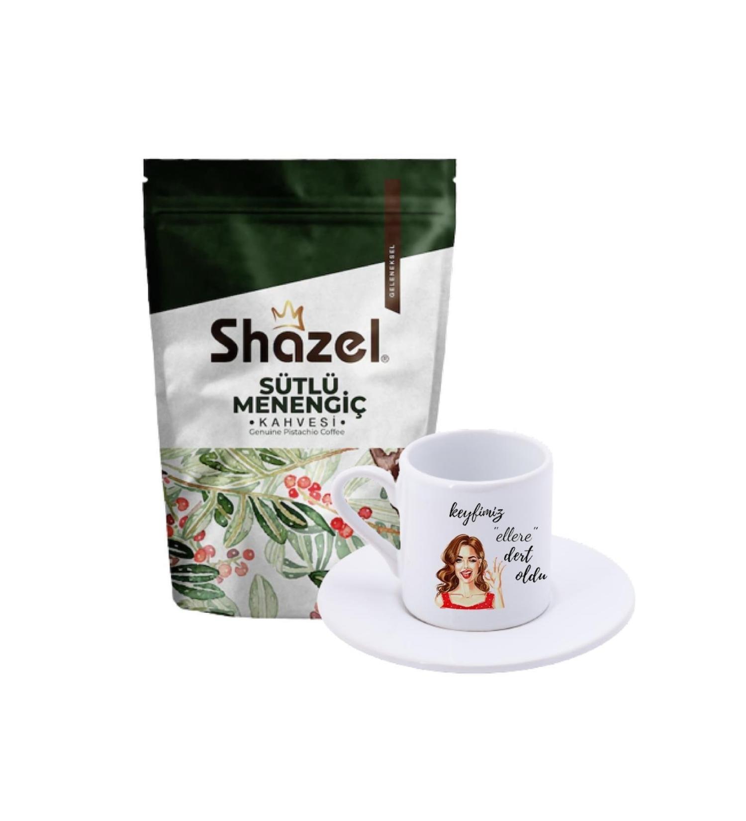Shazel Milky Menengi Coffee 200 Gr. + We Worried About Perfect Hands Turkish Coffee Cup