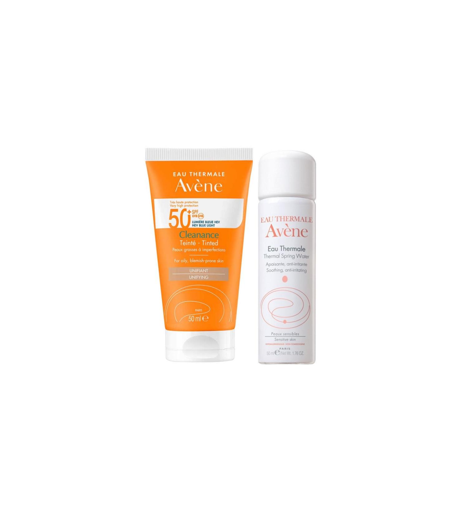 Avene Cleanance Tinted SPF 50+ Tinted Sunscreen for Oily/Acne Prone Skin 50ml - Thermal Water 50ml