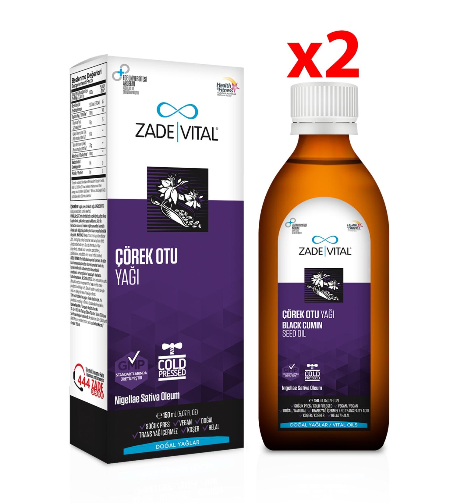 Zade Vital Black Cumin Oil 150 Ml 2 Pieces